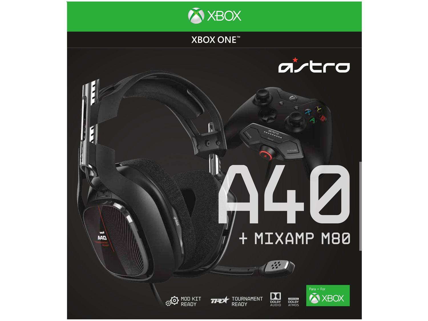 Headset Gamer Astro A40 TR Mixamp M80 para Xbox One PC e MAC USB P3