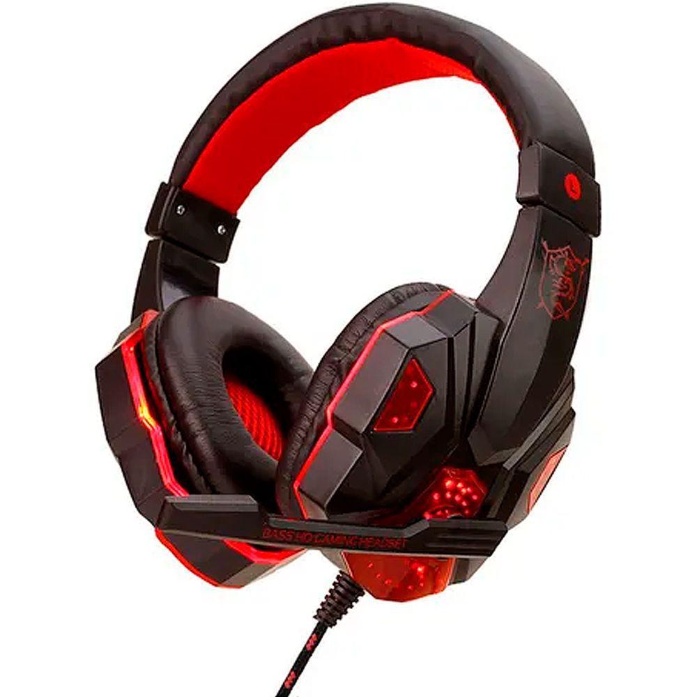 Headset Gamer Esterio Led Vermelho Com Microfrone Cabo Nylon - SY830MV -  Headset Gamer - Magazine Luiza