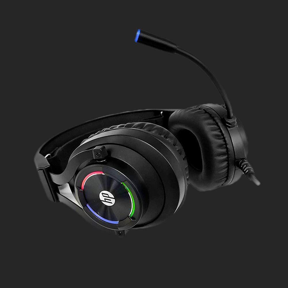 Headset Gamer HP H360GS, Drivers 50MM, preto USB 7.1 surround, RGB
