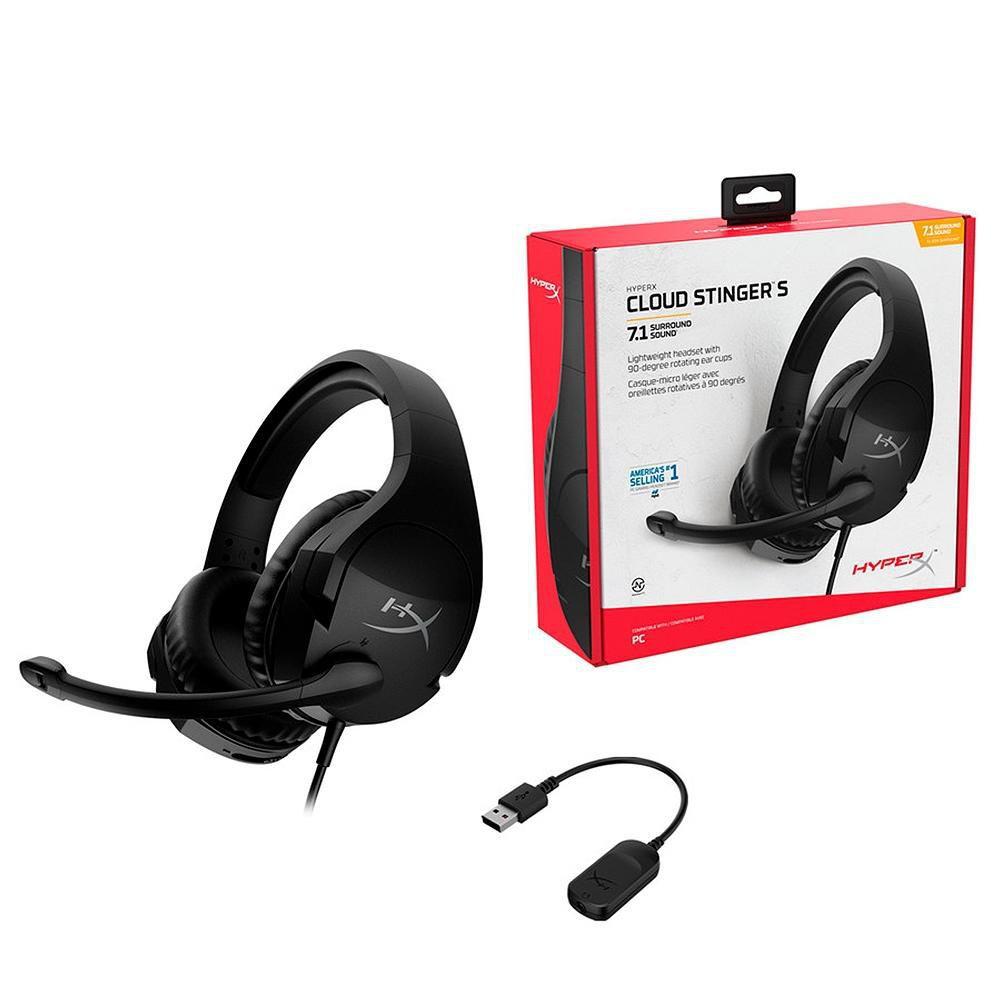 Headset Gamer HyperX Cloud Stinger S Preto Som Surround 7.1 Drivers 50mm  USB e P3 - HHSS1S-AA-BK/G - Headset Gamer - Magazine Luiza