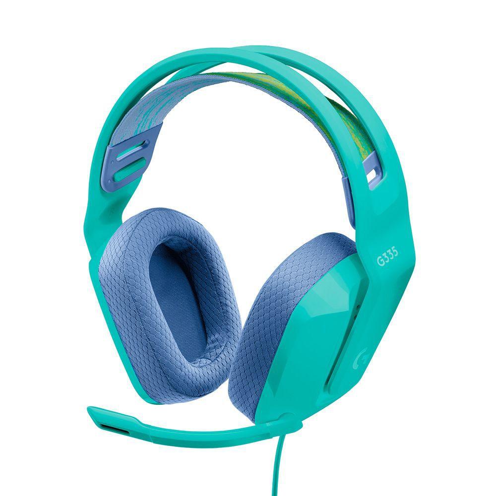 Headset Gamer Logitech G335 3.5mm para PCPlayStationXboxSwitchMobile Driver 40mm Arco Ajustável Verde - 981-001023