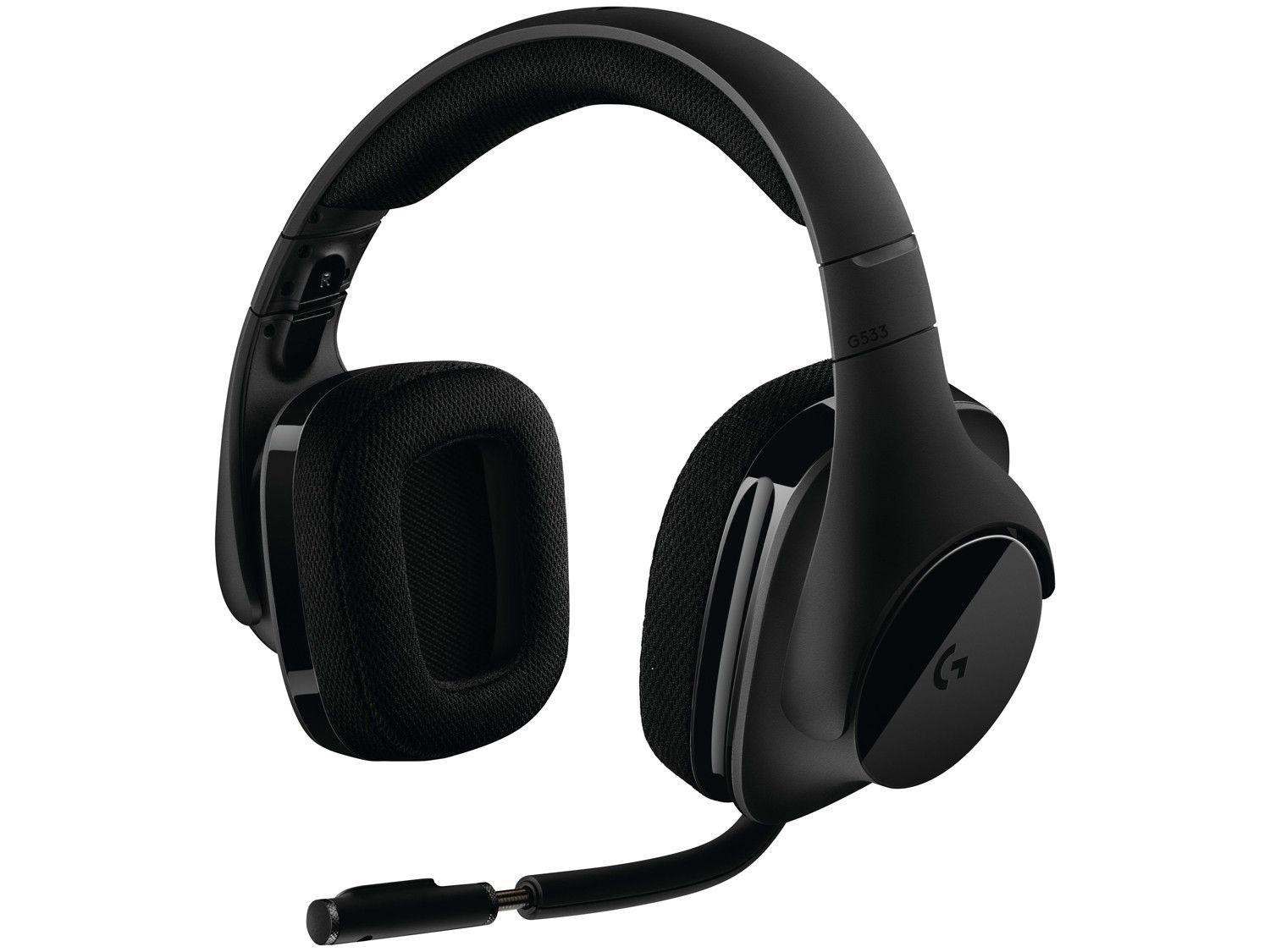 Headset Gamer Logitech G533 Wireless sem Fio USB Preto Headset