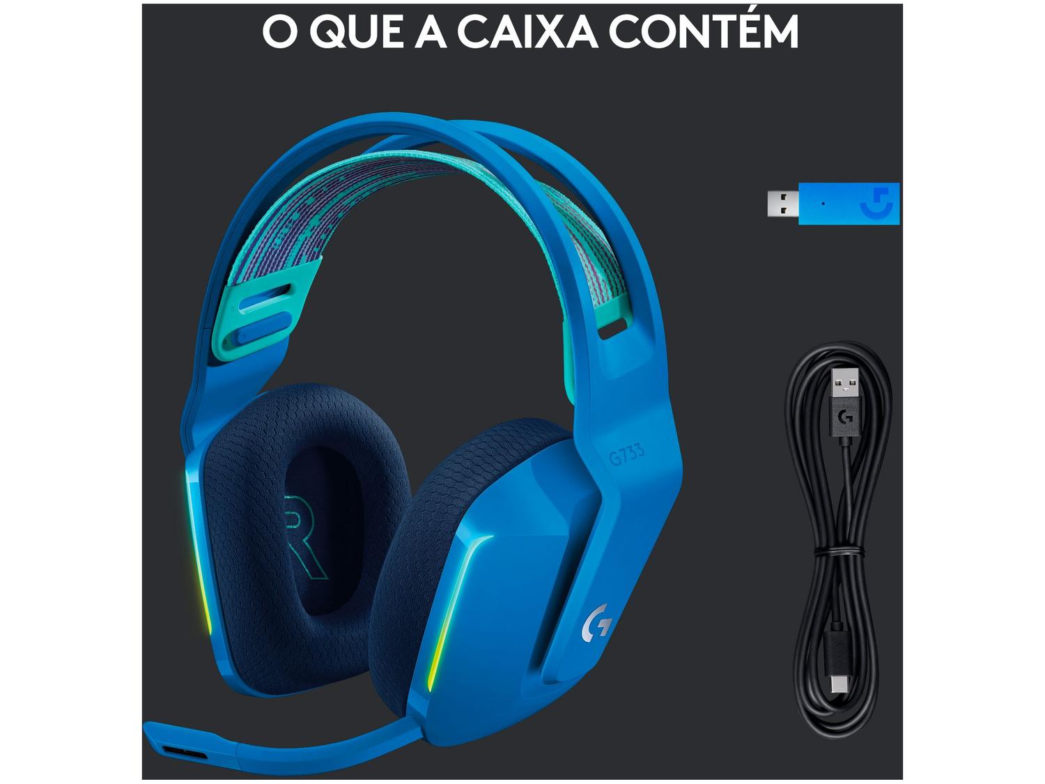 Headset Gamer Logitech G733 PC MAC PS4 sem Fio