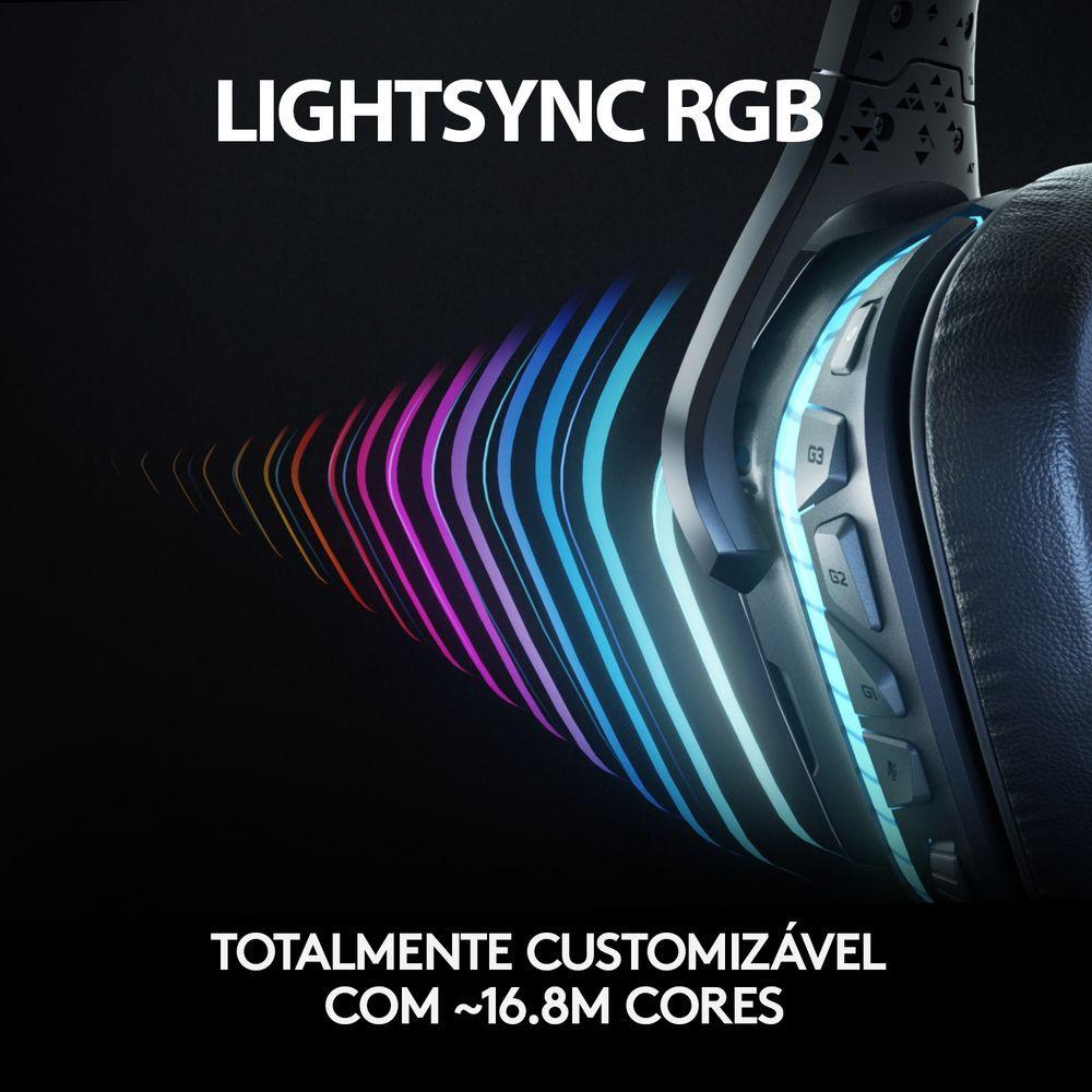 Headset Gamer Logitech G935, Sem Fio, RGB, Som Surround 7.1, Drivers Pro-G  de 50mm - 981-000742 - Headset Gamer - Magazine Luiza