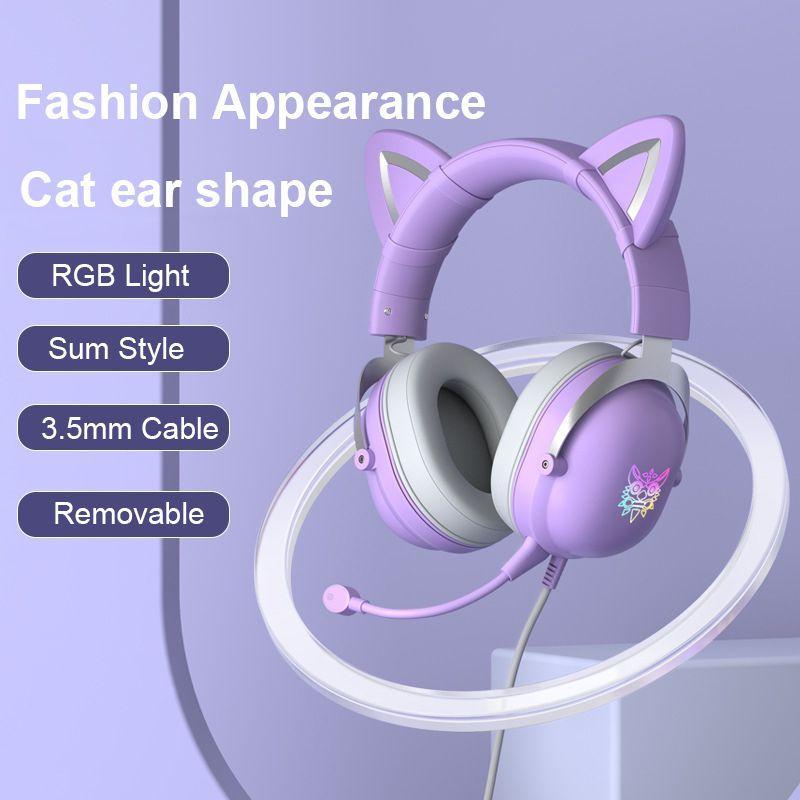 Headset Gamer X11 Orelhas Gatinho Led Rgb Lilás/Roxo - Onikuma - Headset  Gamer - Magazine Luiza
