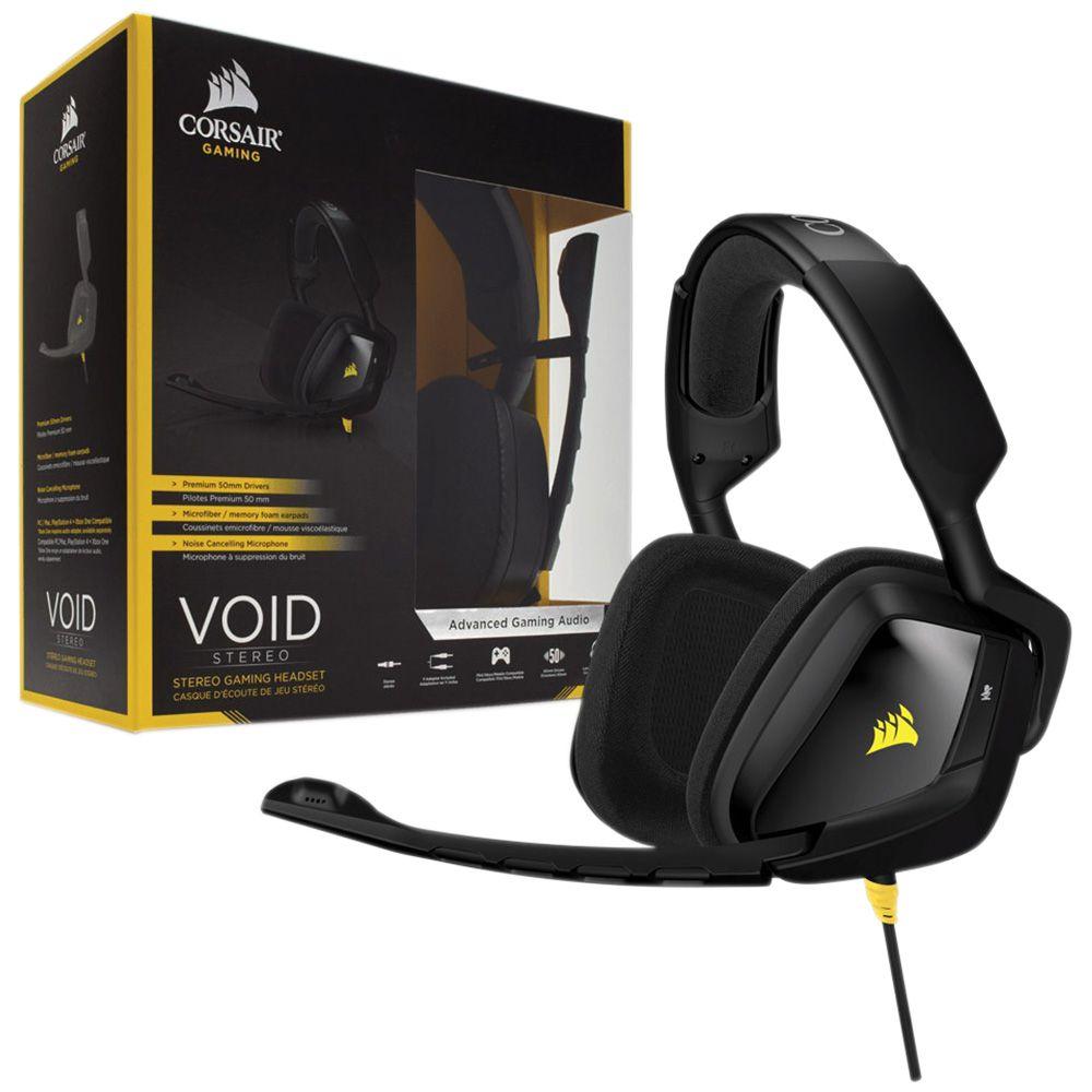 Headset VOID Stereo Preto P2 para PC e PS4 CORSAIR Headset com Fio Magazine Luiza