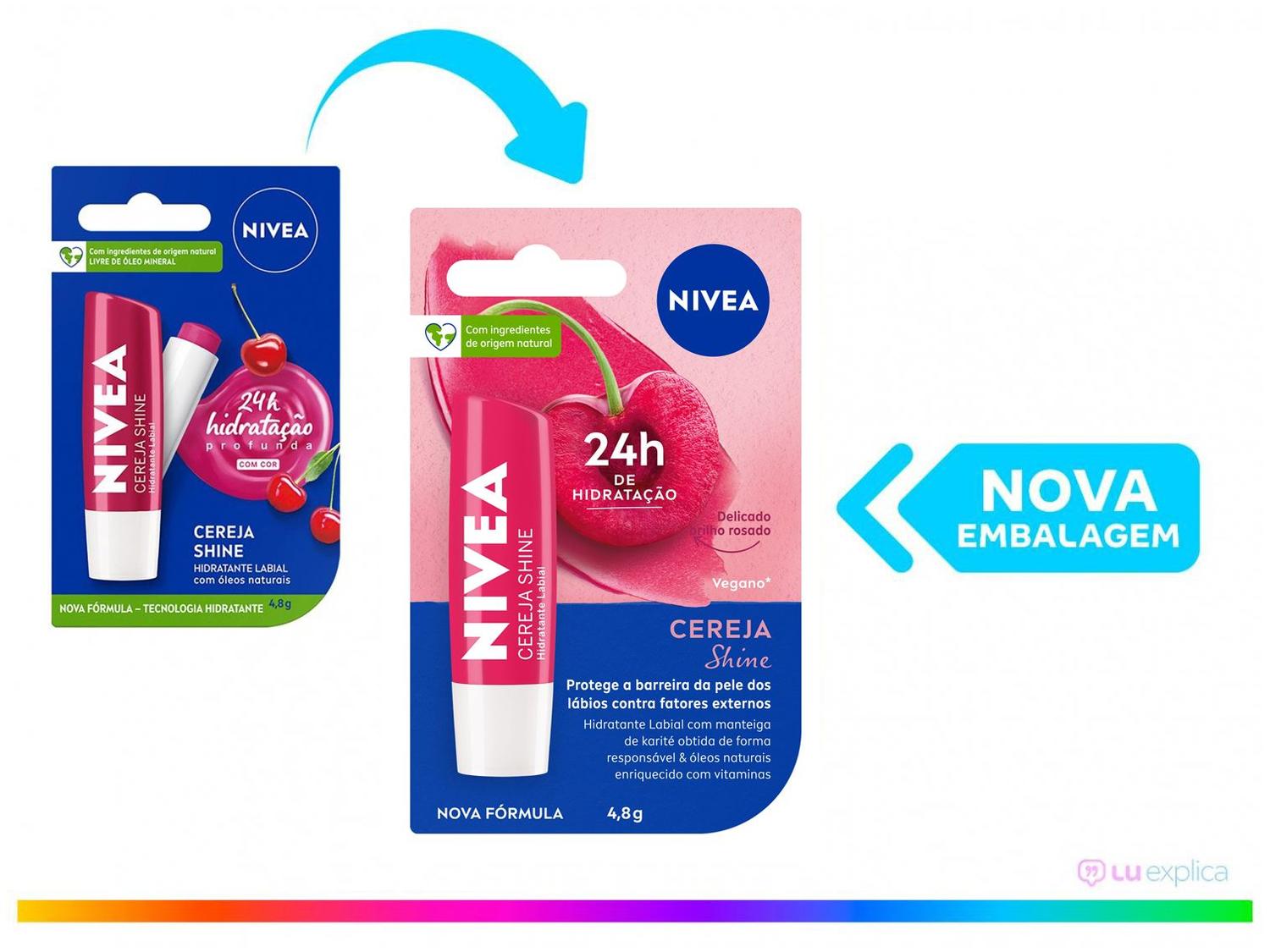 Hidratante Labial Nivea Cereja Shine 4,8g