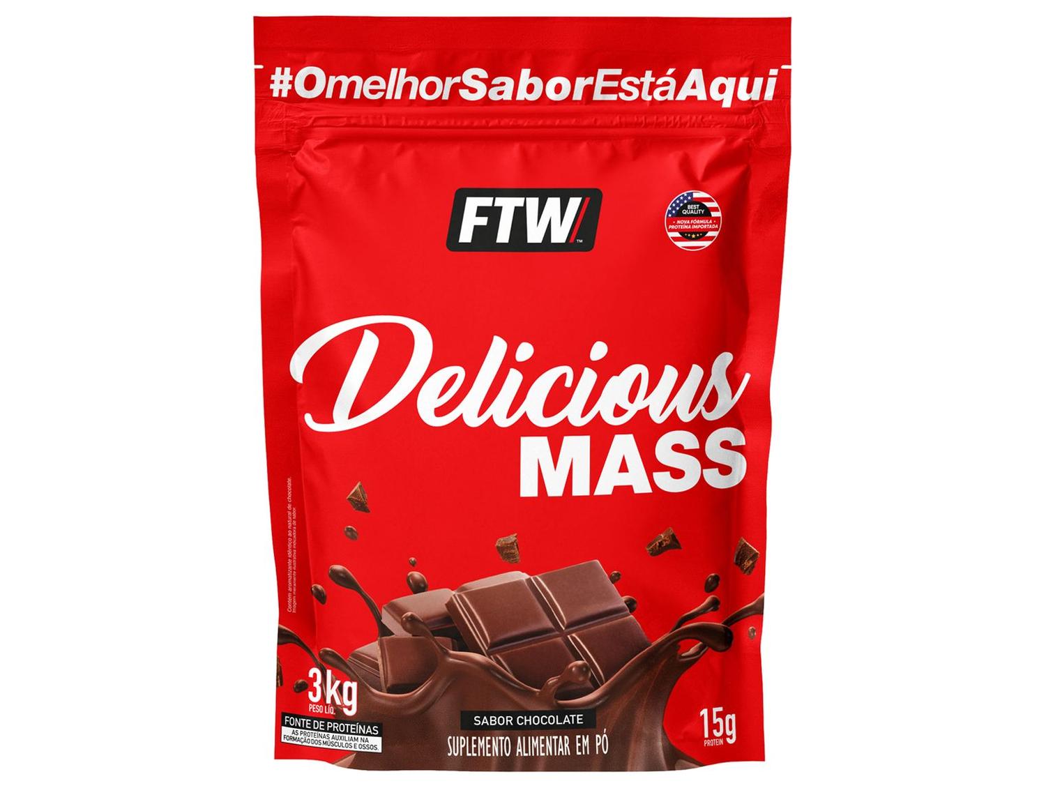 Hipercalórico FTW Delicious Mass em Pó 3kg Chocolate