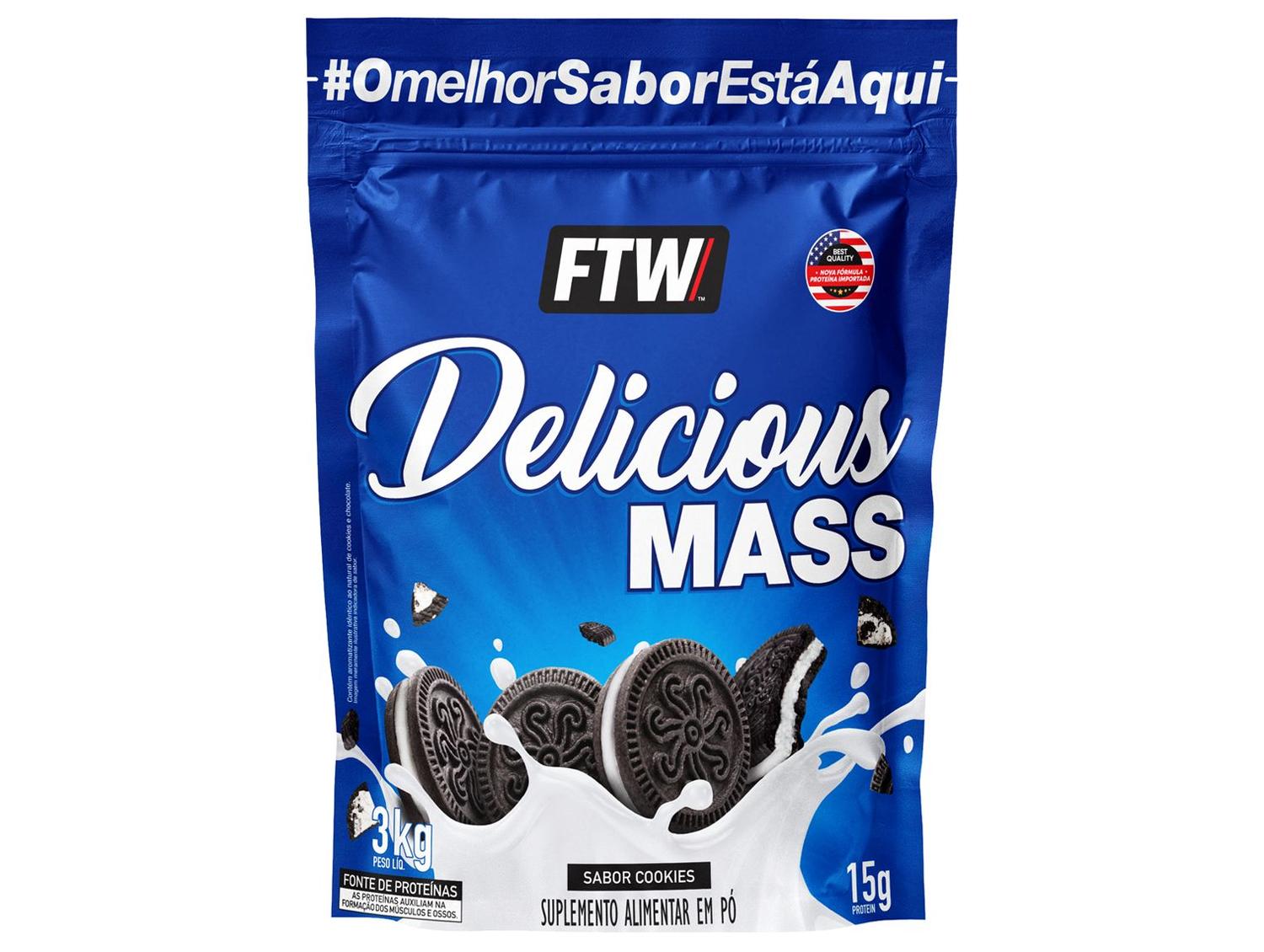 Hipercalórico FTW Delicious Mass em Pó 3kg Cookies