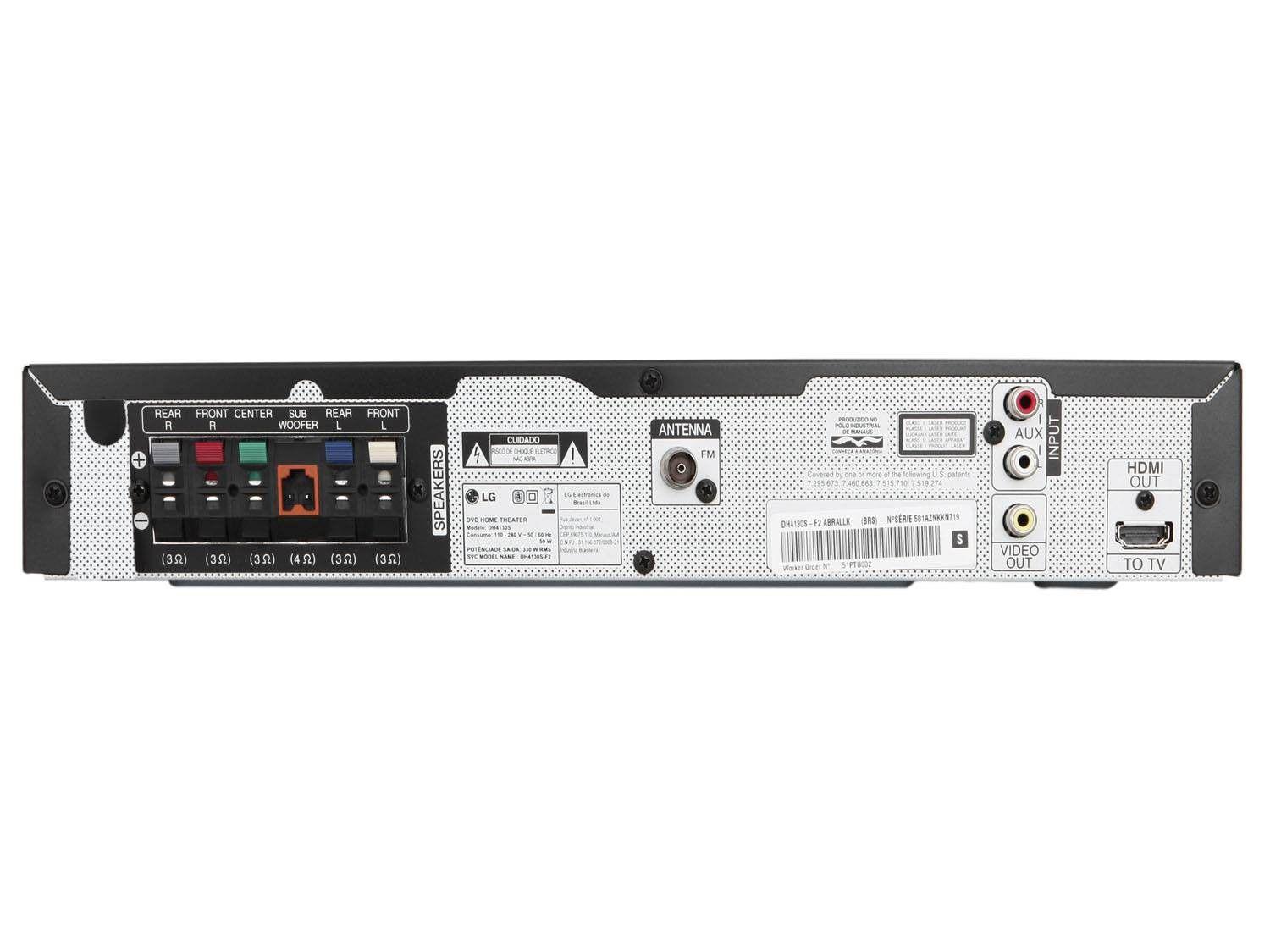 Home Theater LG DH4130S c/DVD 330W RMS 5.1 Canais Conexão HDMI USB Karaokê Home theater