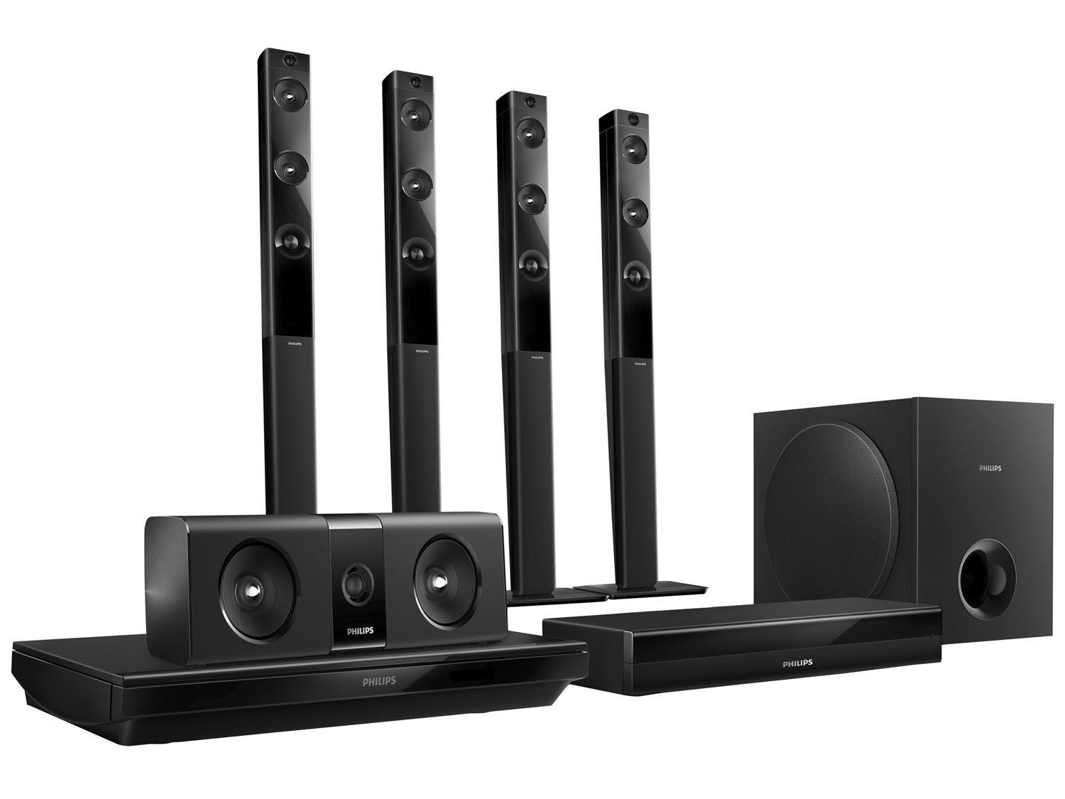 Home Theater Philips HTB5580X/78 com BluRay 3D 1000W 5.1 Canais