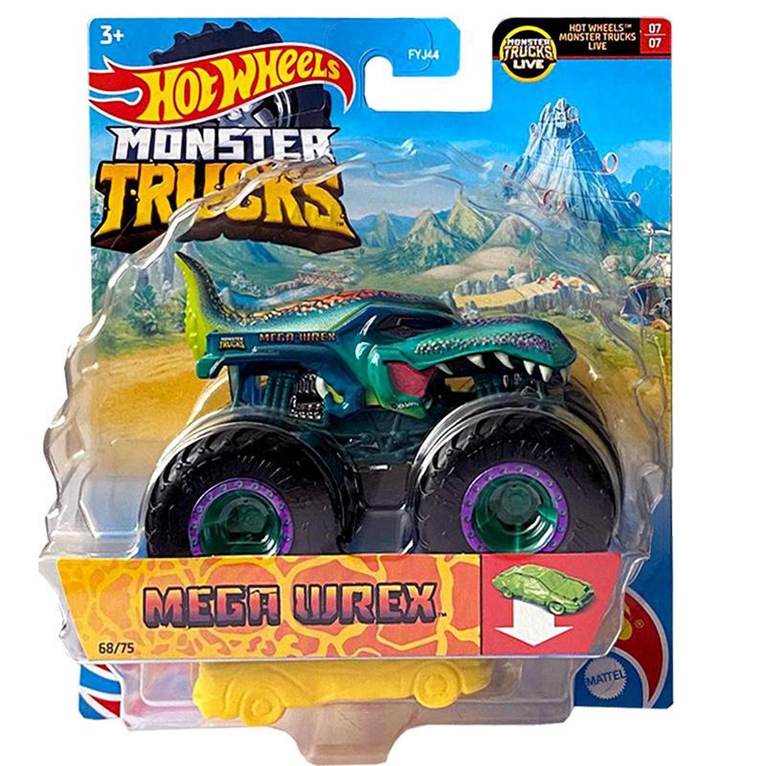 Hot Wheels Monster Trucks 1:64 FYJ44 Mega Wrex Verde - Mattel ...