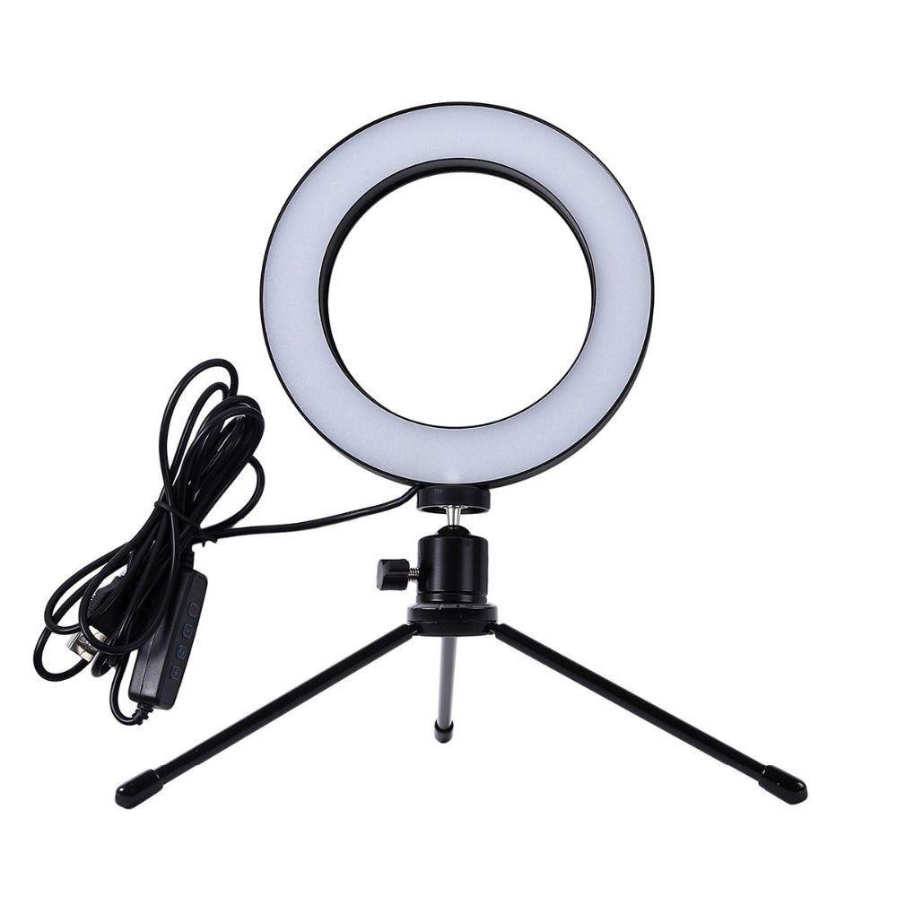 Iluminador Anel de Led Ring Light USB 16CM com Mini Tripé Ukimix