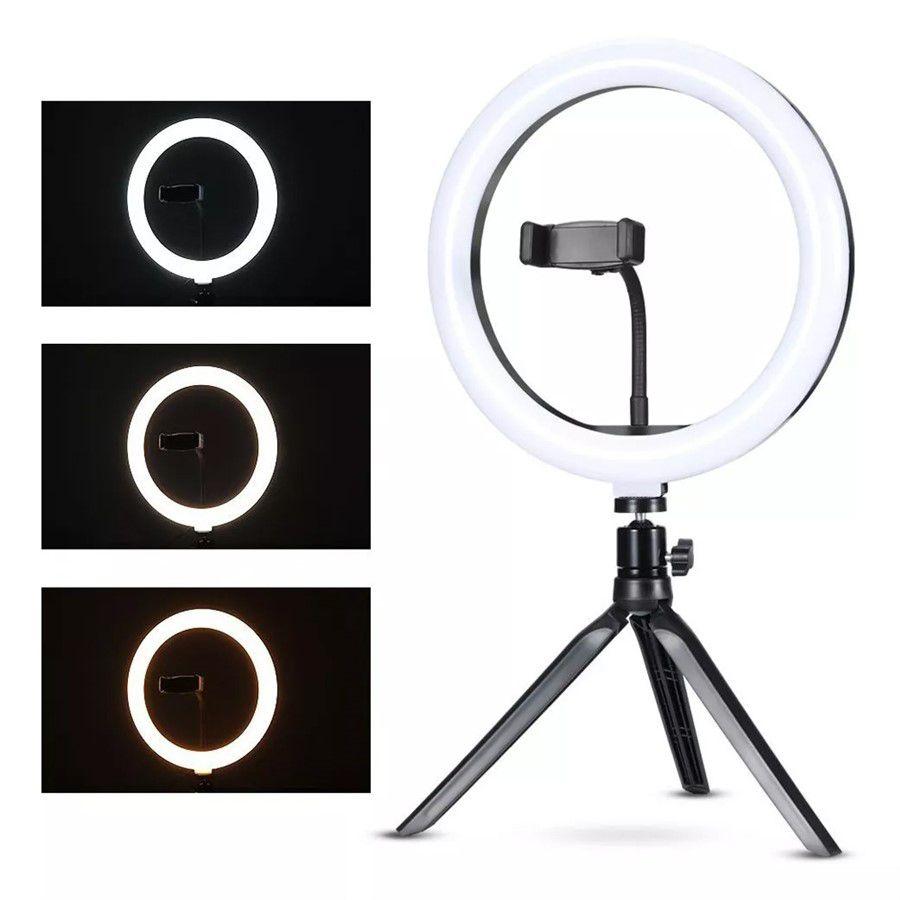 Iluminador de LED com Tripé Ring Light 10 Polegadas - Maxclip ...