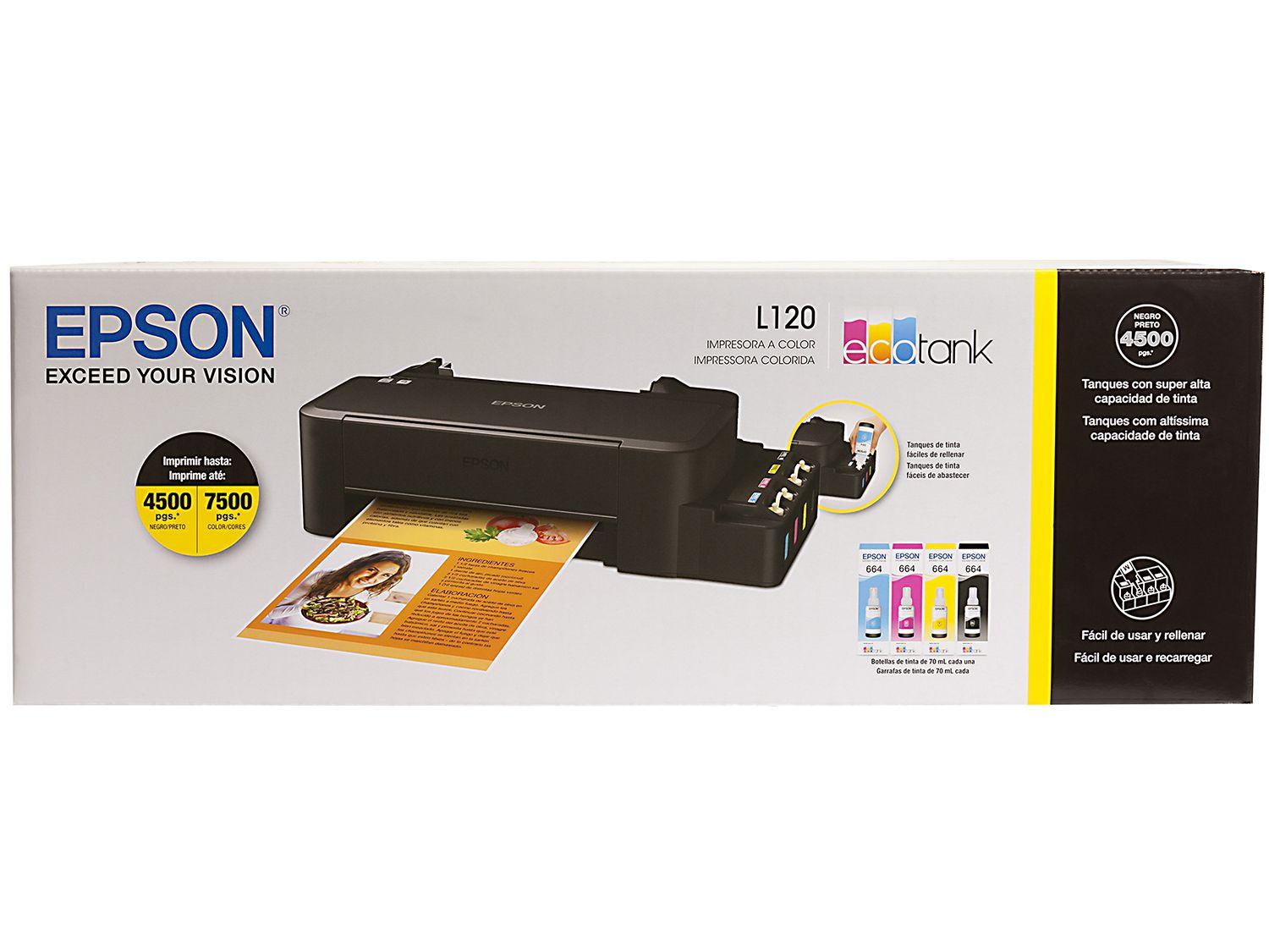 Impressora Epson Ecotank L120 Jato De Tinta Colorida Usb Impressoras E Multifuncionais 7187