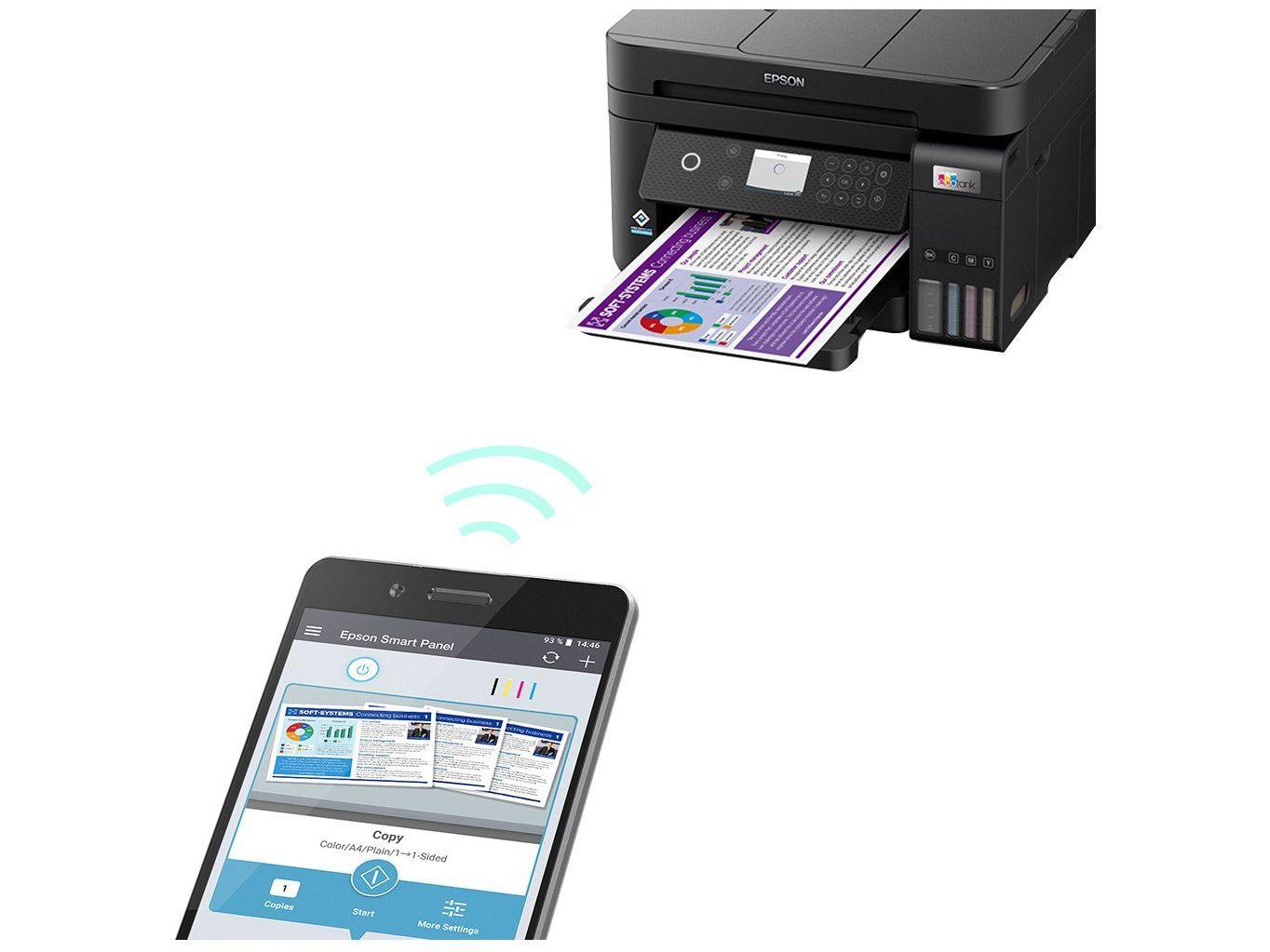 Impressora Multifuncional Epson Ecotank L6270 Tanque de Tinta Colorida USB Wi-Fi ADF