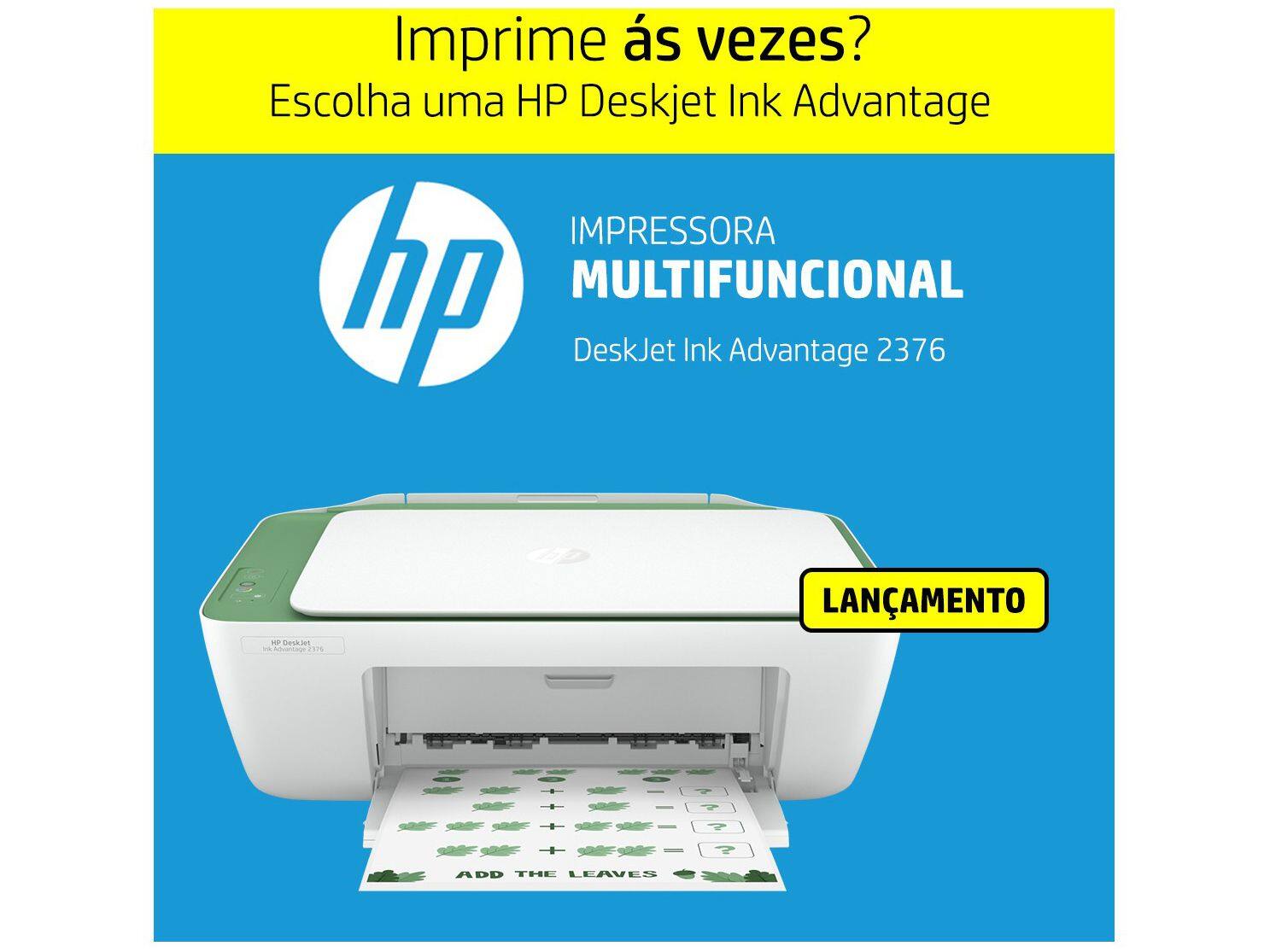 Impressora Multifuncional HP DeskJet Ink Advantage - 2376 Jato de Tinta ...