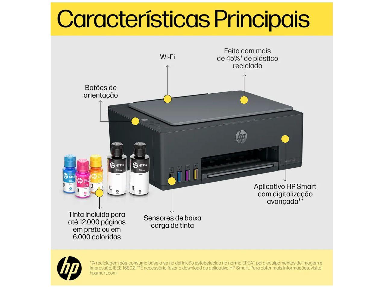 Impressora Multifuncional HP Smart Tank 581 Wi-Fi