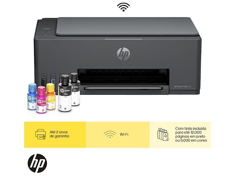 Impressora Multifuncional HP Smart Tank 581 Wi-Fi