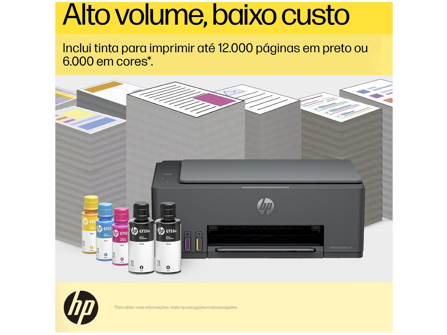Impressora Multifuncional HP Smart Tank 581 Wi-Fi