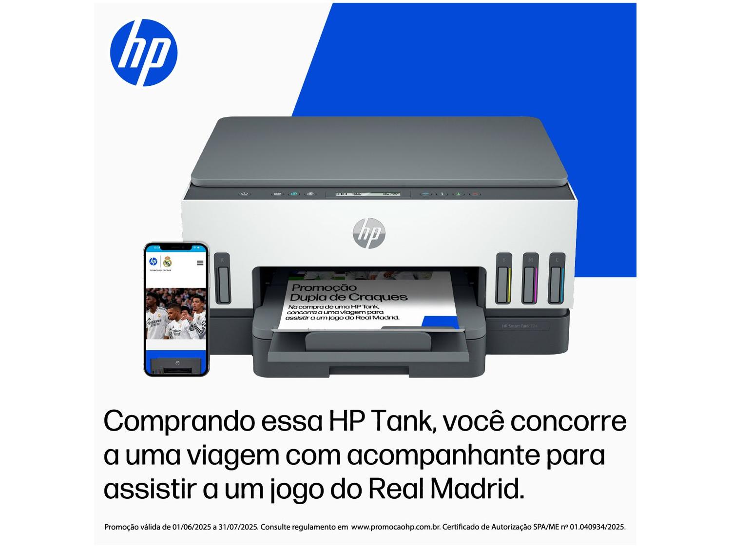 Impressora Multifuncional HP Smart Tank 724 Wi-Fi