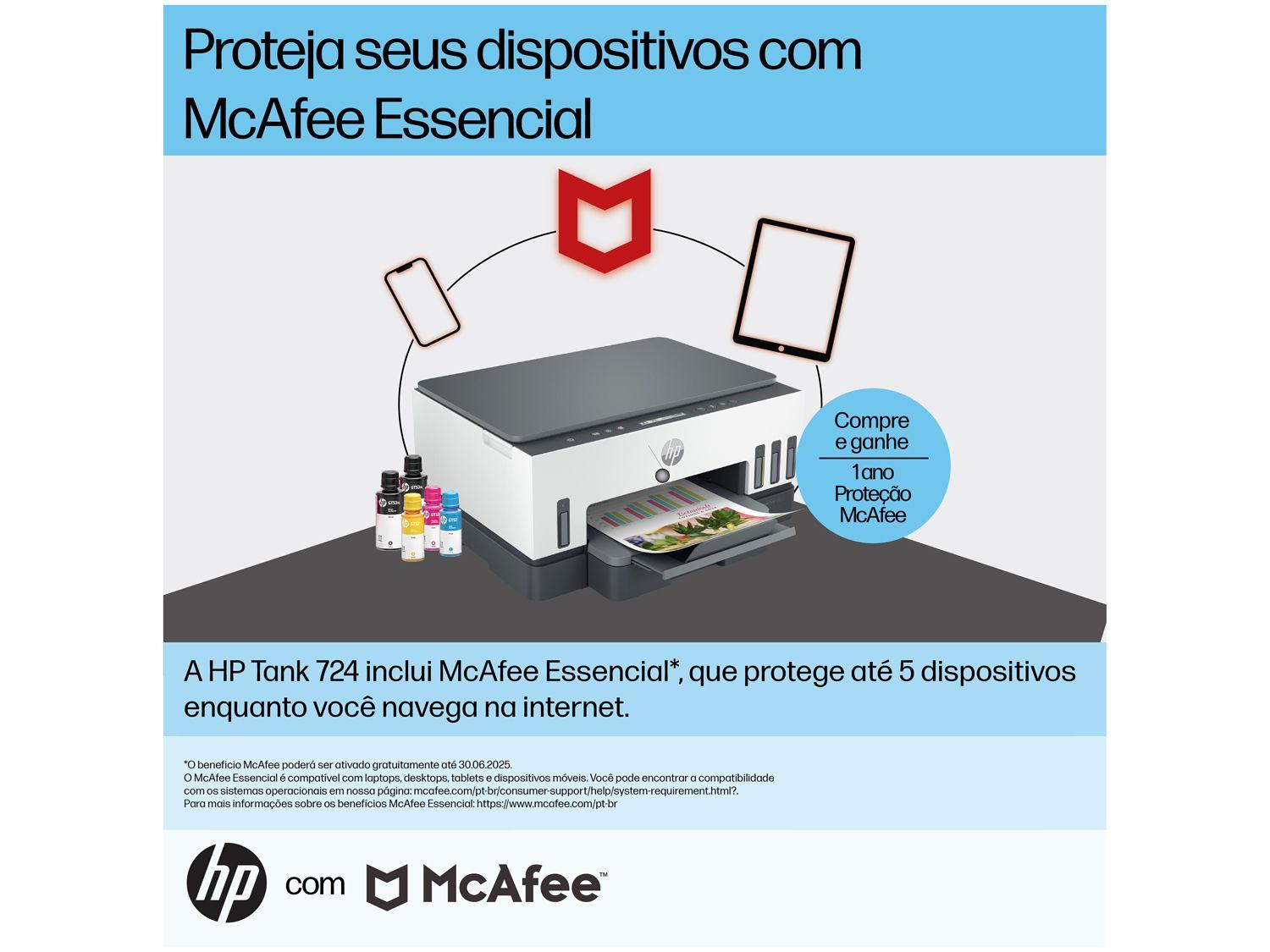 Impressora Multifuncional HP Smart Tank 724 Wi-Fi