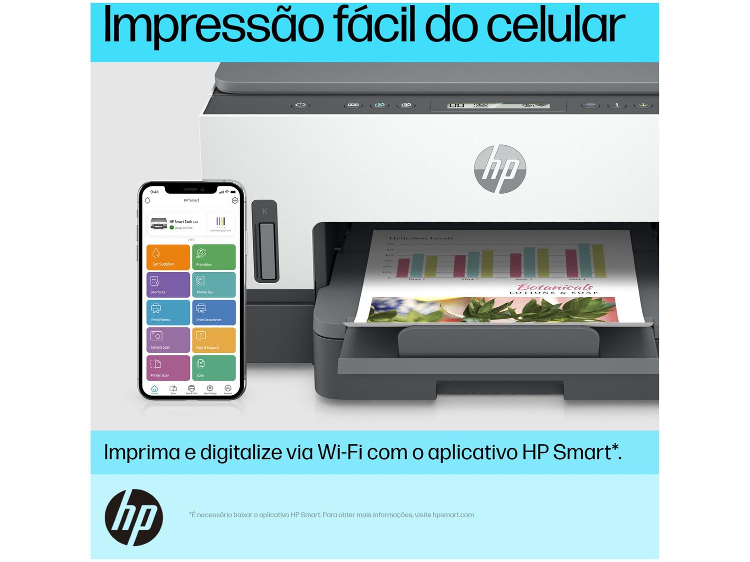 Impressora Multifuncional HP Smart Tank 724 Wi-Fi