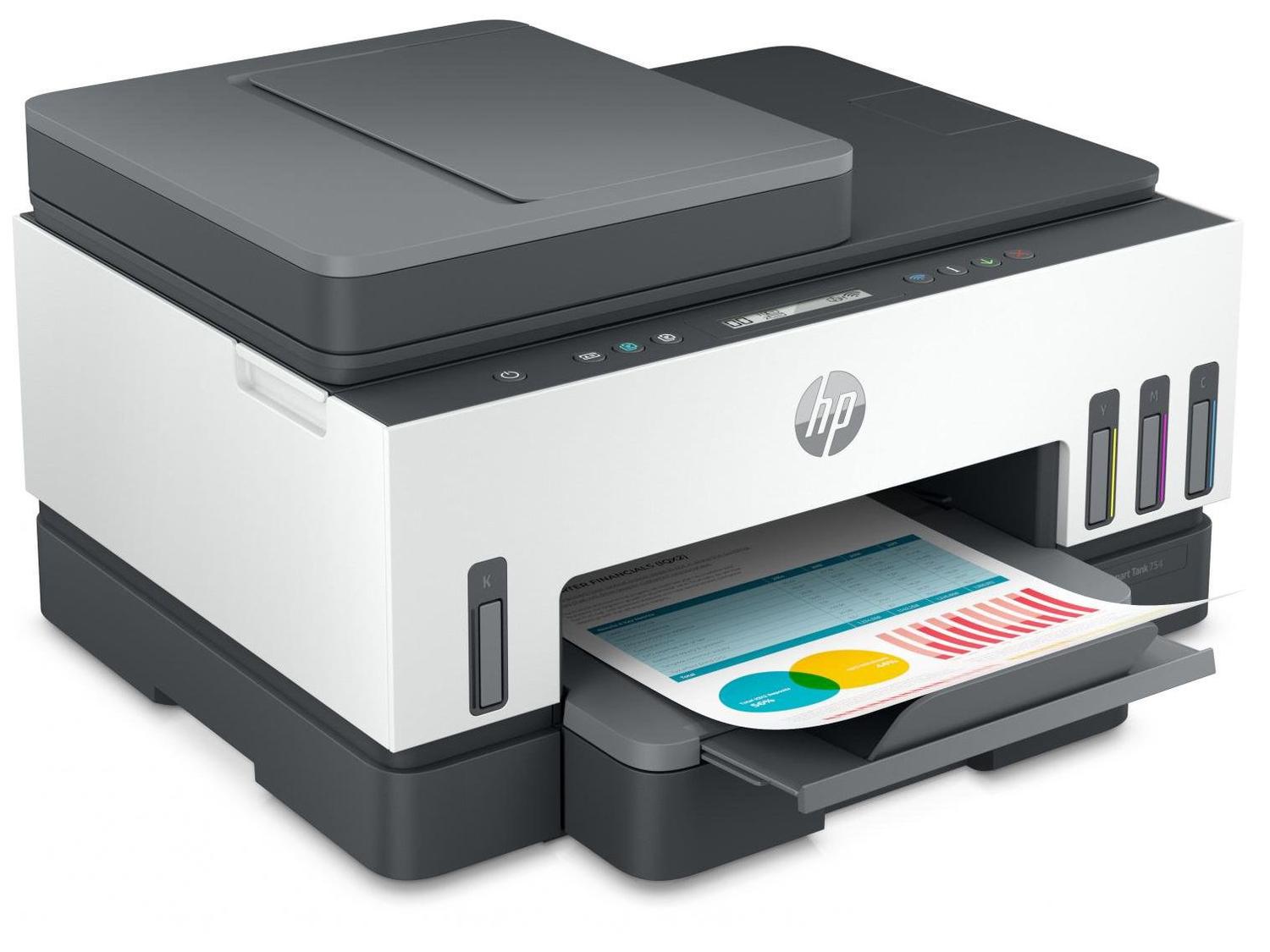 Impressora Multifuncional HP Smart Tank 754 Wi-Fi Tanque de tinta Colorida Duplex USB