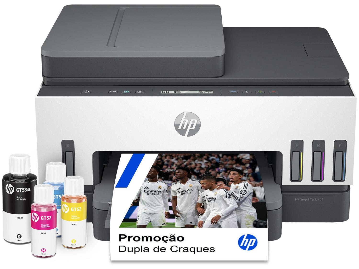 Impressora Multifuncional HP Smart Tank 754 Wi-Fi Tanque de tinta Colorida Duplex USB