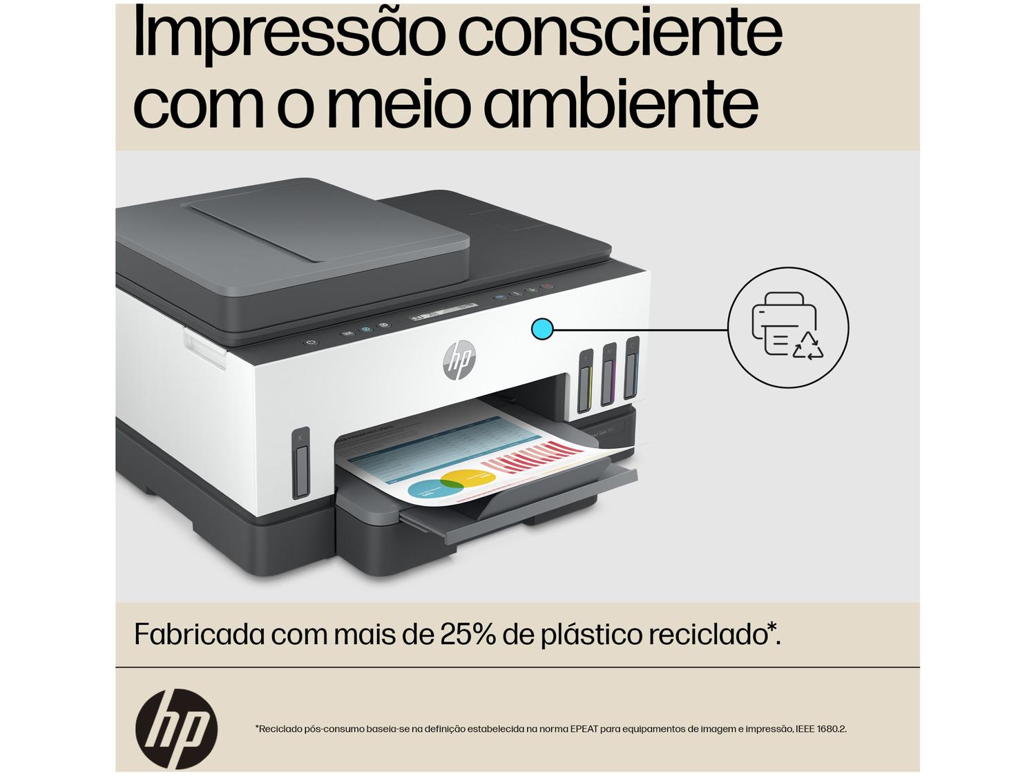 Impressora Multifuncional HP Smart Tank 754 Wi-Fi Tanque de tinta Colorida Duplex USB