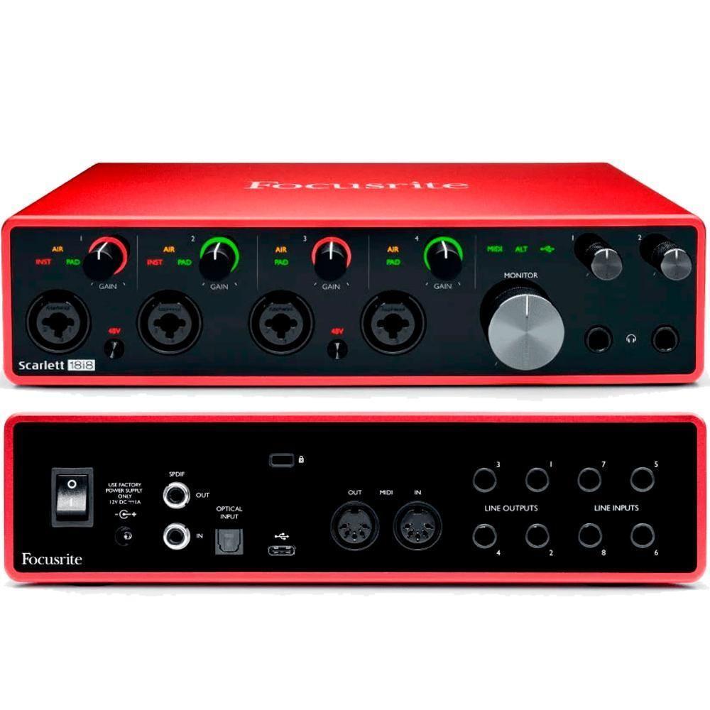 Interface De Aúdio Focusrite Scarlett 18I8 3Rd Geração Usb Interface De Aúdio Focusrite Scarlett 18I8 3Rd Geração Usb