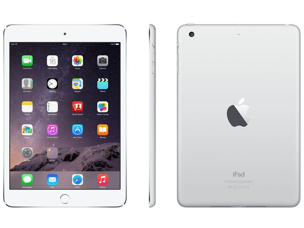 iPad Mini 3 Apple 64GB Cinza Espacial Tela 7,9” - Wi-Fi Processador M7  Câmera 5MP + Frontal - Apple iPad - Magazine Luiza