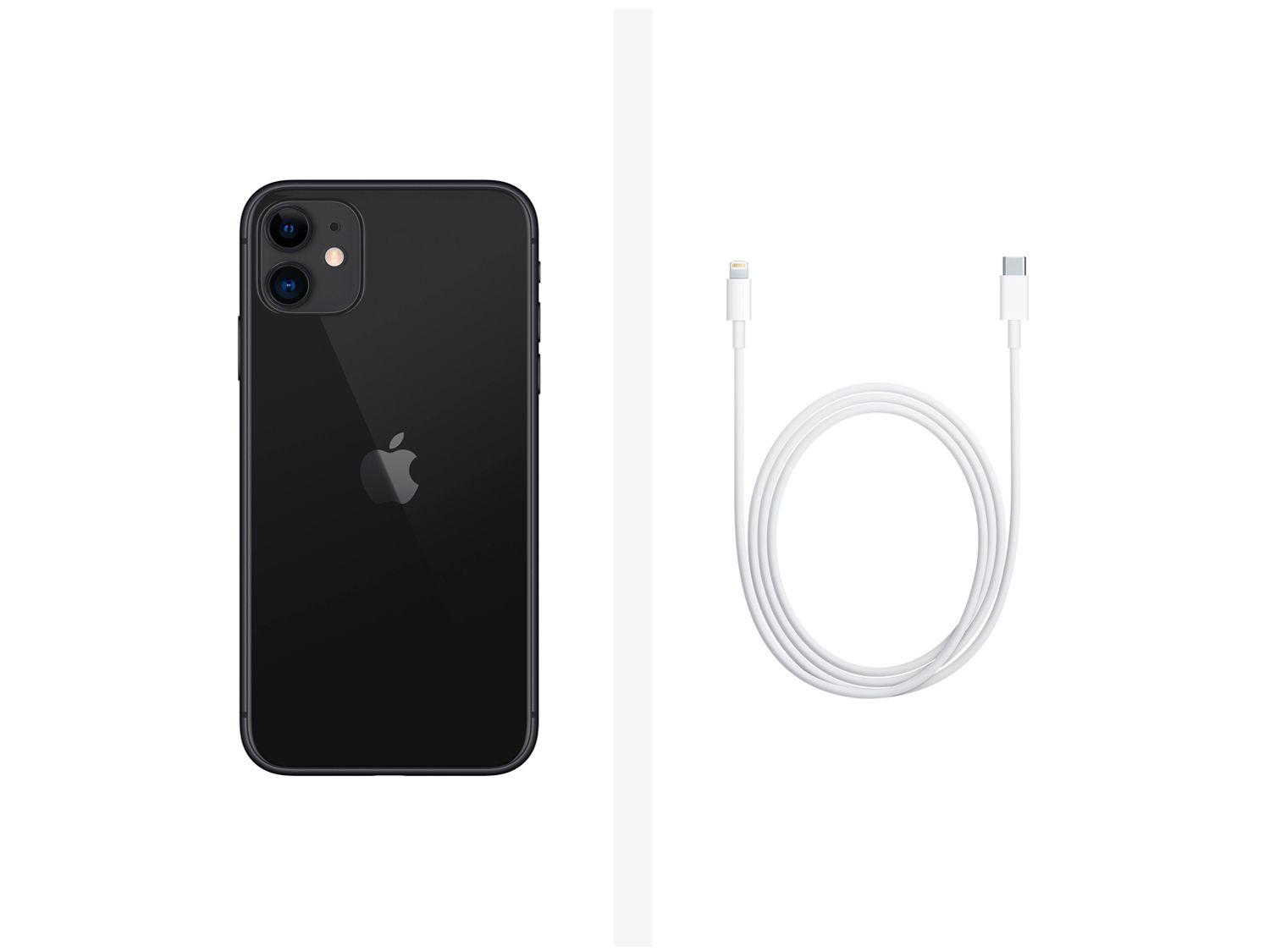 iPhone 11 Apple 128GB Preto 6,1” 12MP iOS + Cabo | DUX
