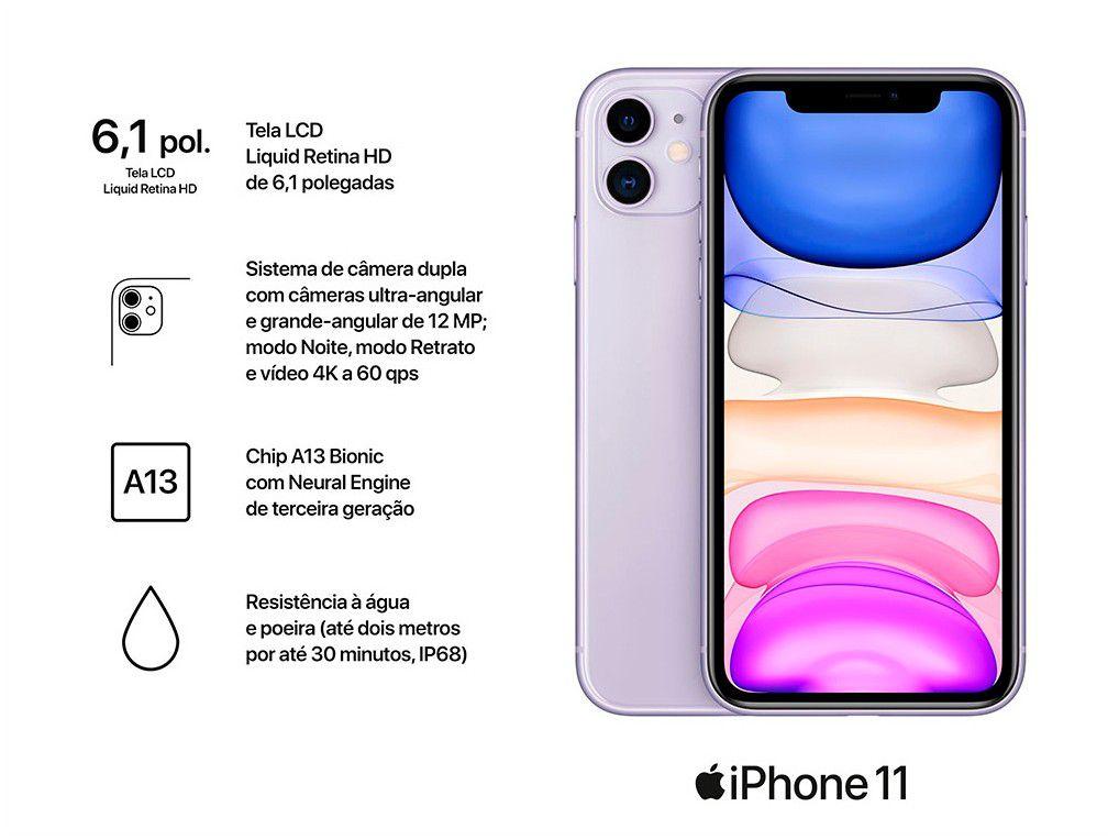 iPhone 11 Apple 256GB Roxo 6,1” 12MP iOS iPhone 11