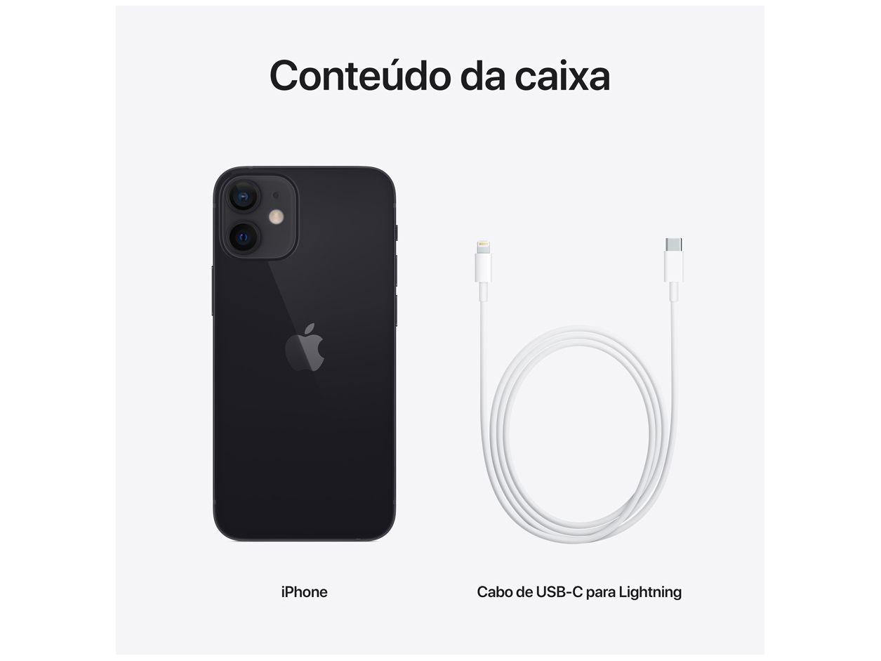 iPhone 12 Mini Apple 128GB Preto 5,4” - Câm. Dupla 12MP iOS iPhone 12 Mini Apple 128GB Preto 5,4” - Câm. Dupla 12MP iOS