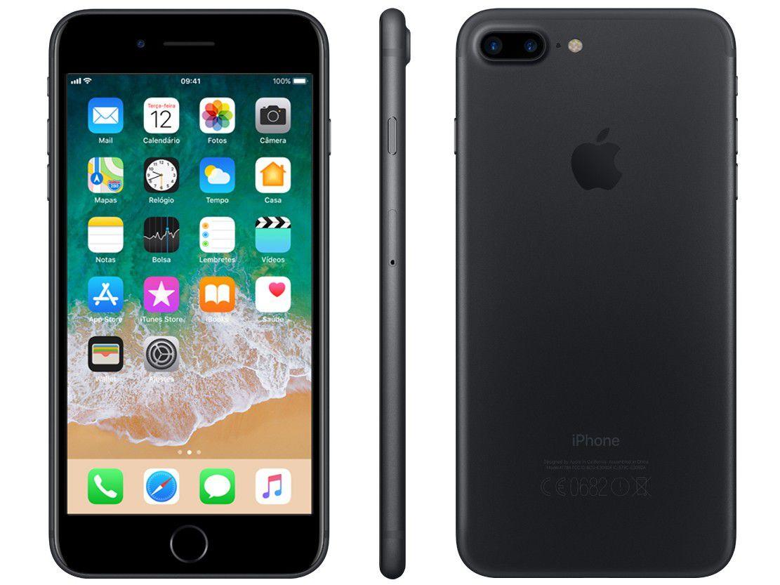 Iphone 7 Plus Apple 128gb Preto Matte 4g Tela 5 5 Cam 12mp Selfie 7mp Ios 11 Proc Chip A10 Iphone 7 Plus Magazine Luiza