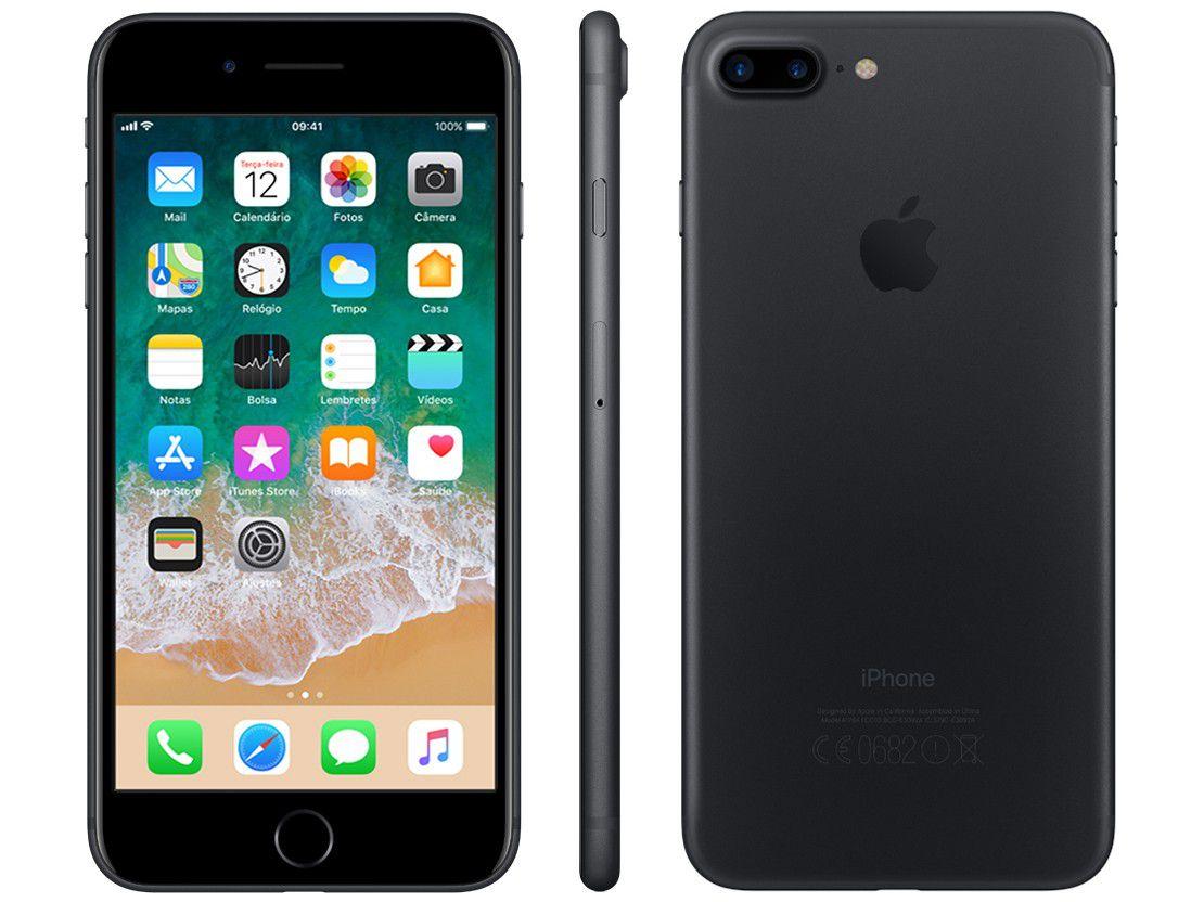 iPhone 7 Plus Apple 128GB Preto Matte 4G Tela 5.5” Câm