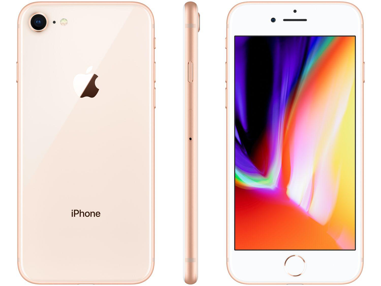 iPhone 8 Apple 128GB Dourado 4,7” 12MP iOS iPhone 8 e 8 Plus