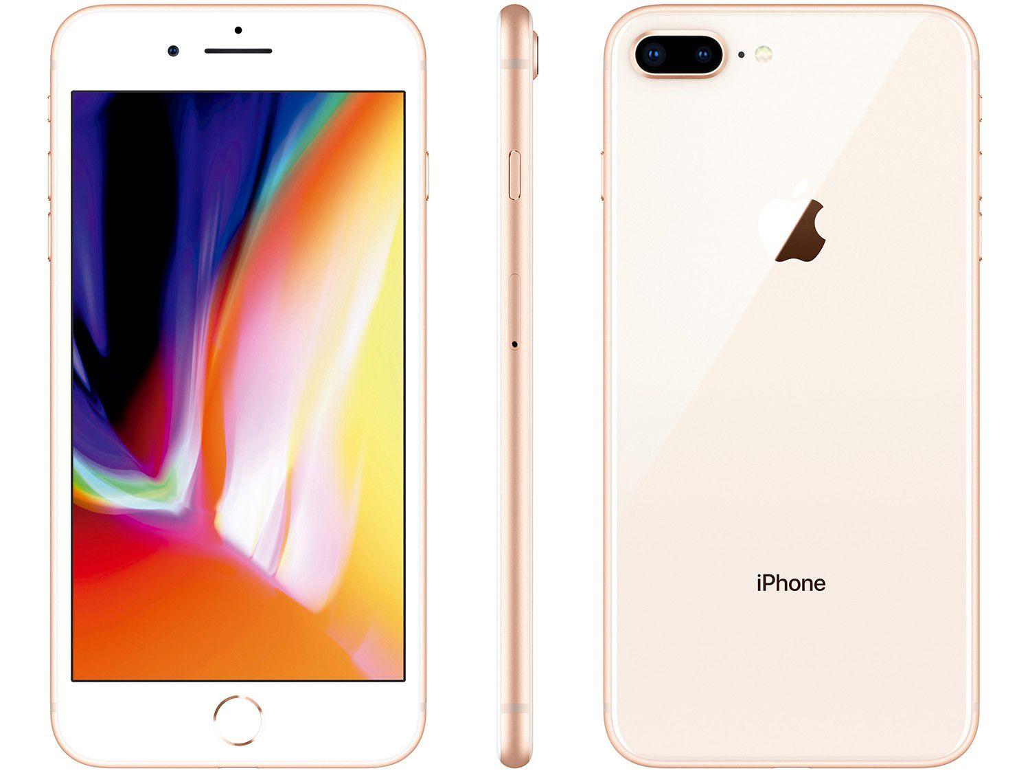 iPhone 8 Plus Apple 256GB Dourado 4G Tela 5,5” Retina Câm. Dupla