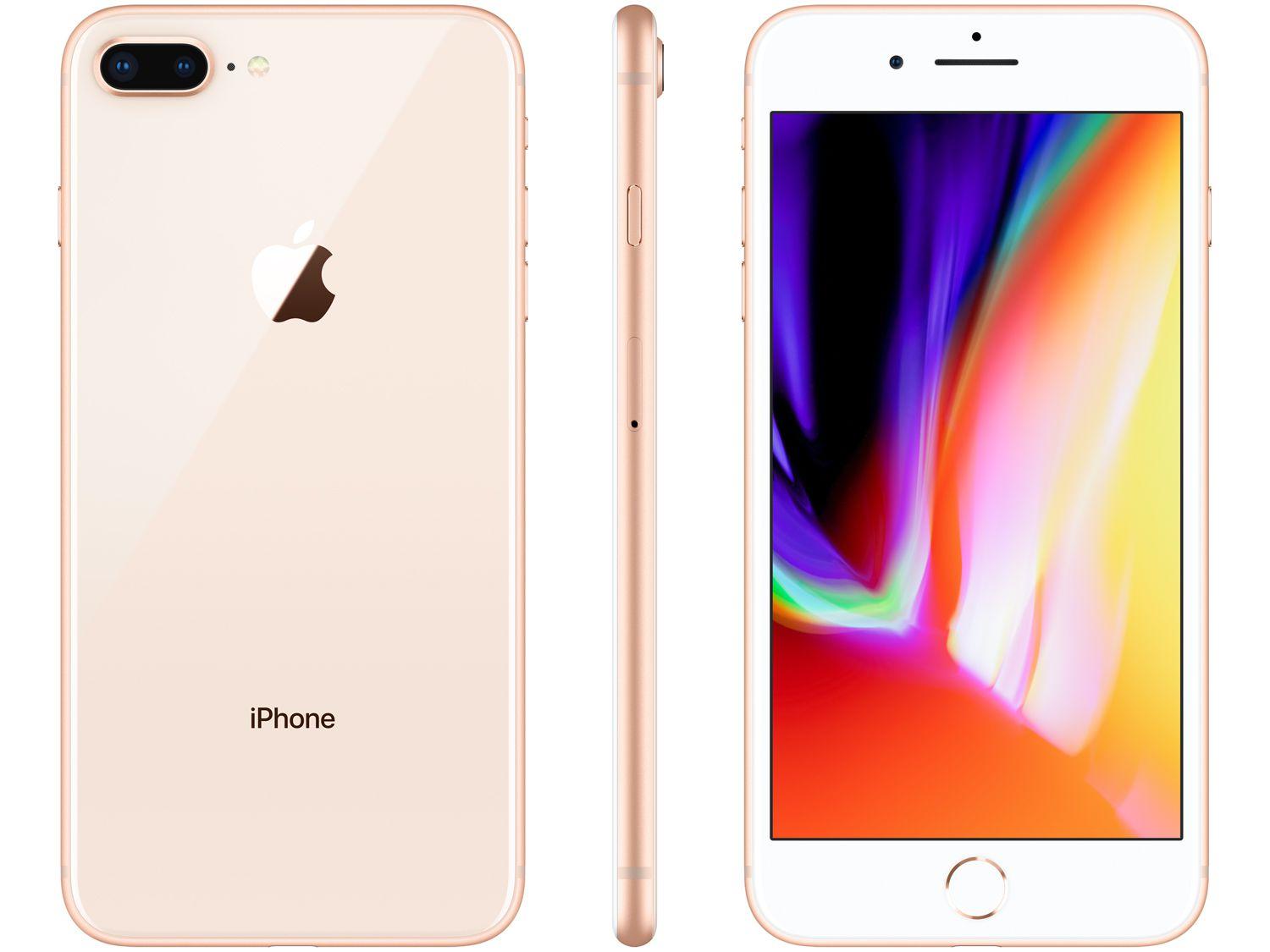 iPhone 8 Plus Apple 256GB Dourado 5,5” 12MP iOS iPhone 8 e 8 Plus