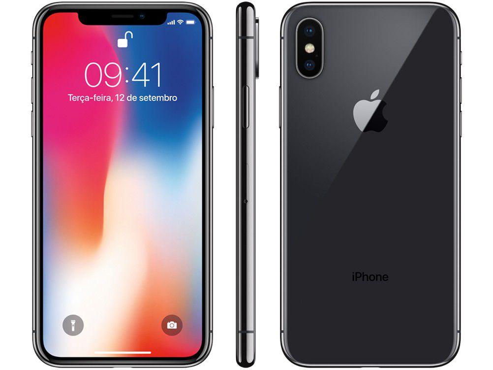 iPhone X Apple 64GB Cinza Espacial 4G Tela 5,8” Retina