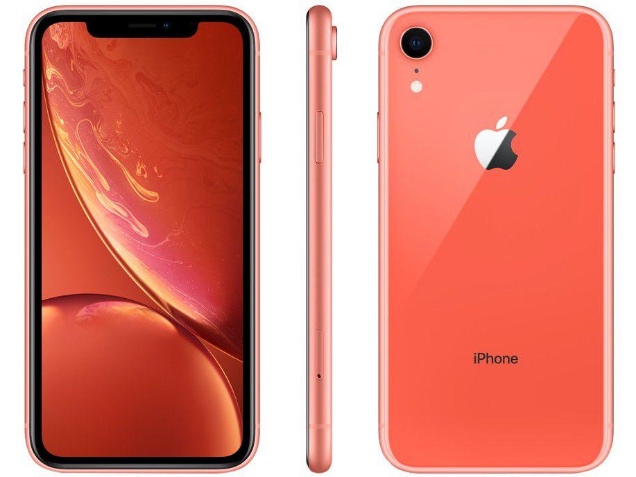 iPhone XR Apple 128GB Coral 4G Tela 6,1” Retina Câm