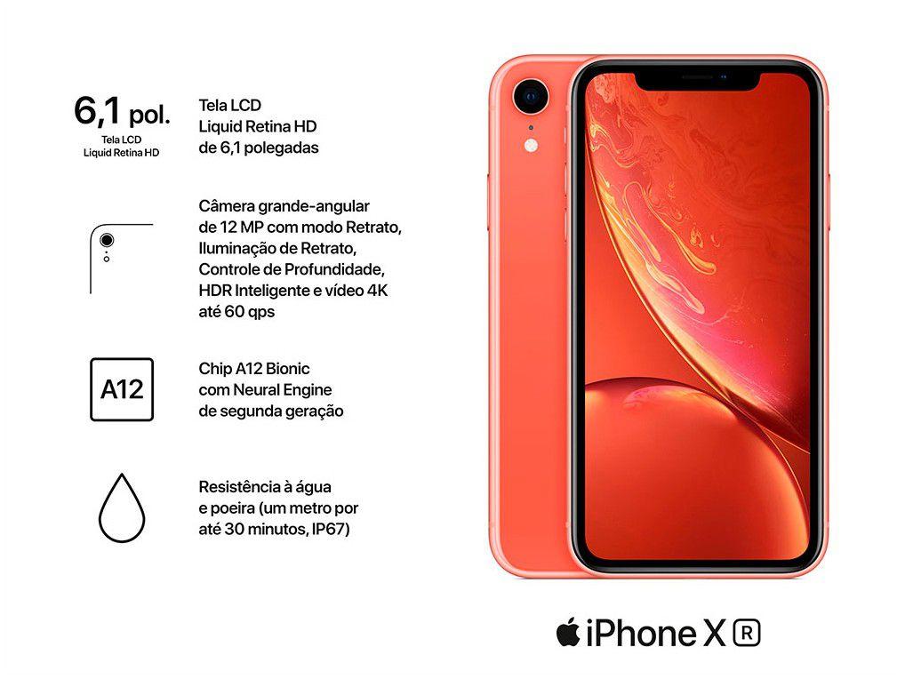 iPhone XR Apple 128GB Coral 6,1” 12MP iOS