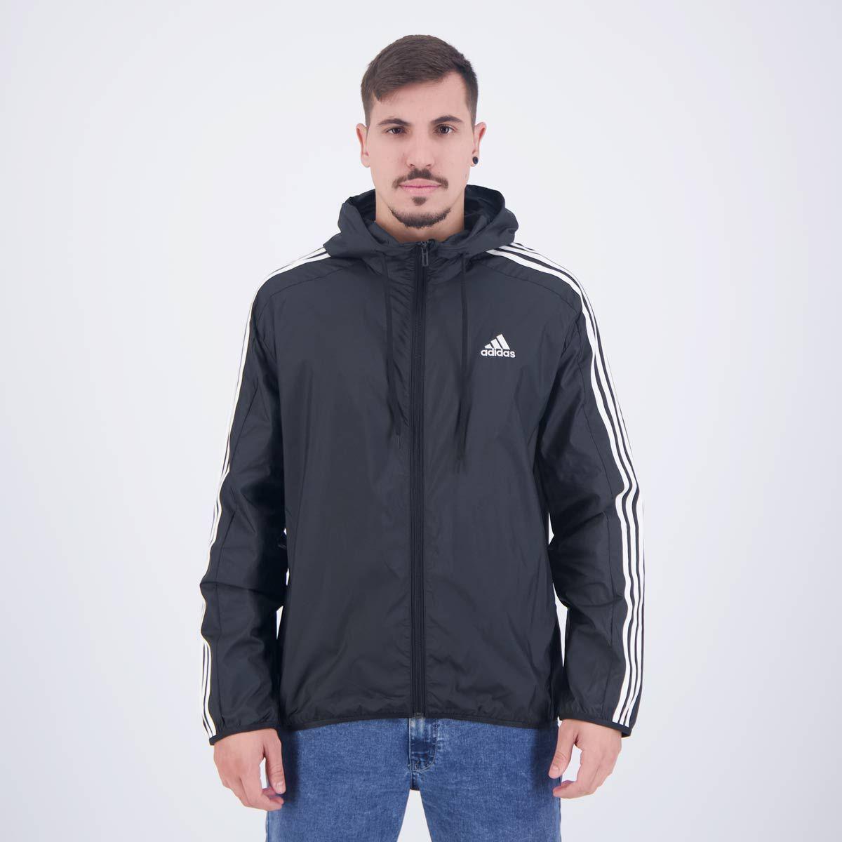 Stripes Jaqueta Corta Vento Adidas Jaquetas Masculinas Jaqueta
