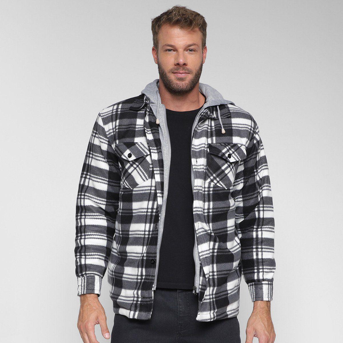 Estampa Xadrez Masculino Moletom Xadrez Preto E Branco Camisa