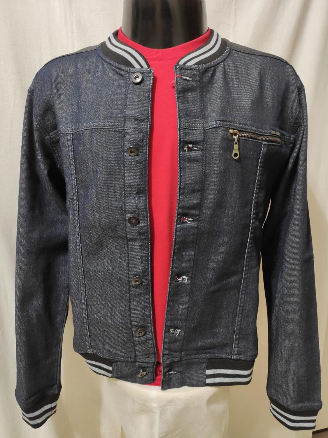 jaqueta jeans masculina com elastano