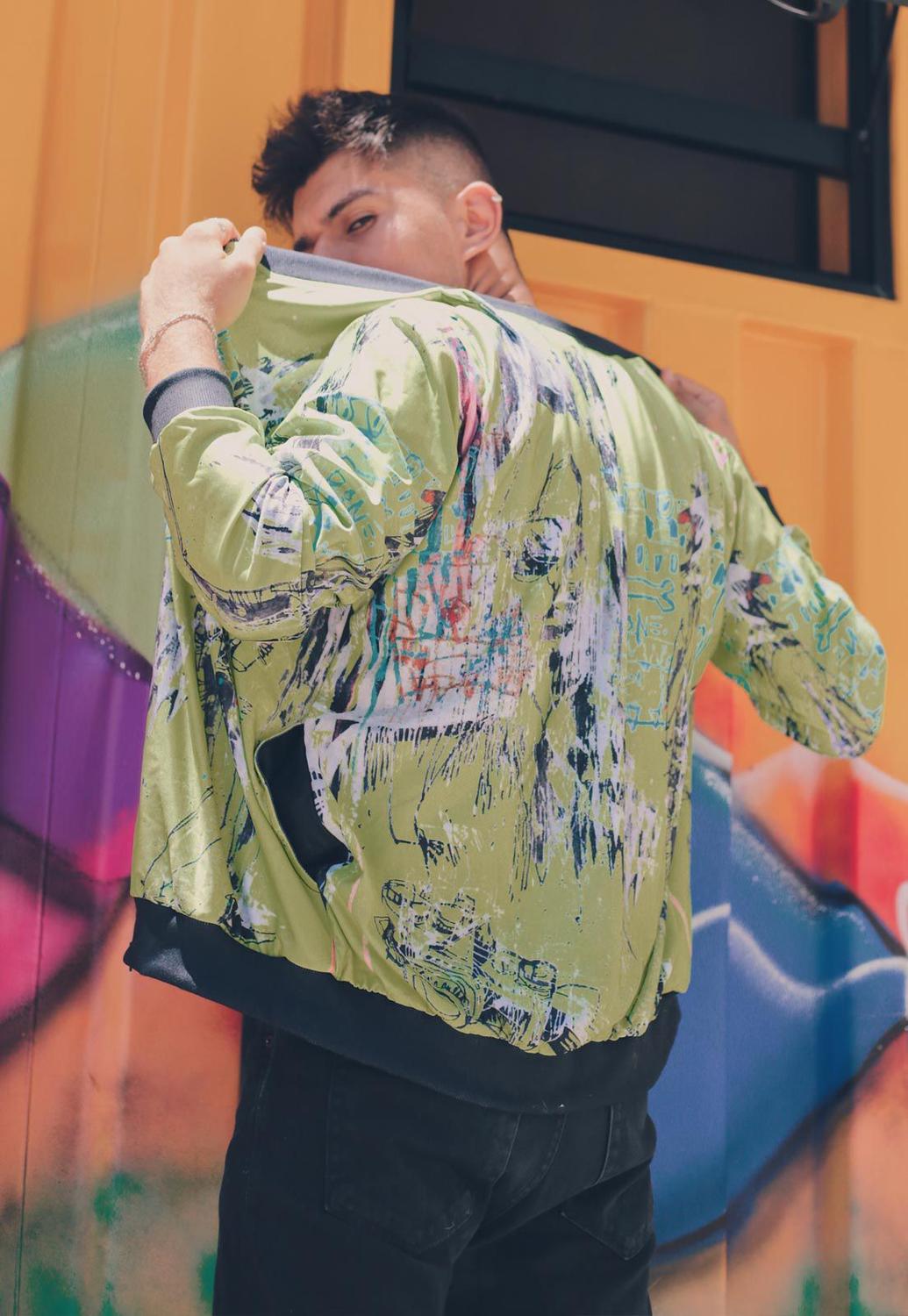 jaqueta bomber neon