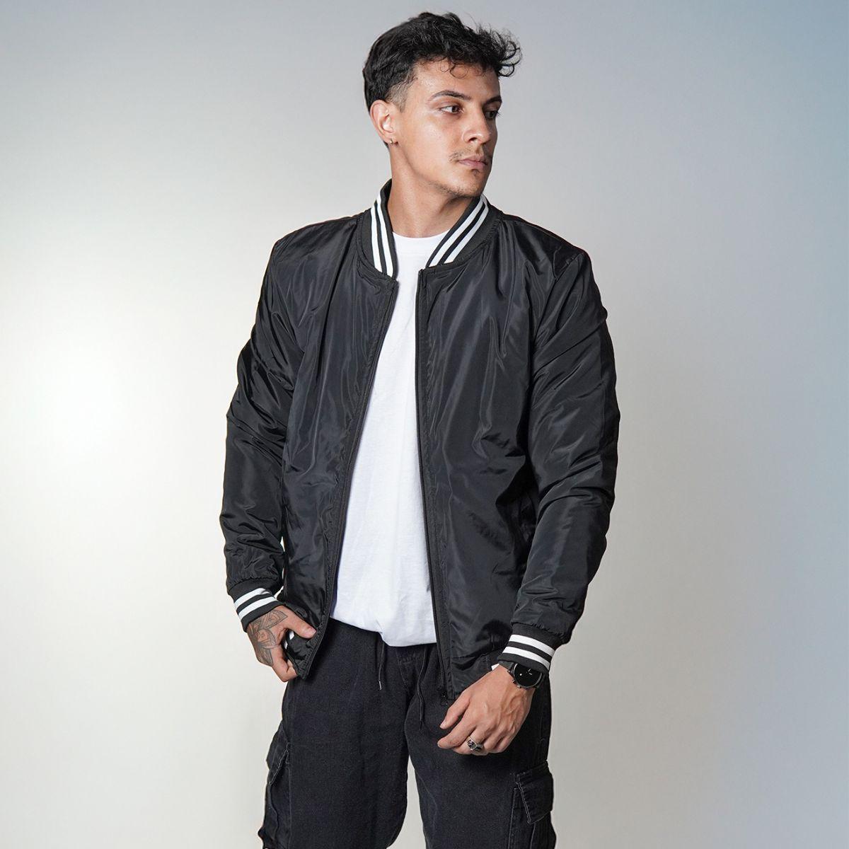 Jaqueta College Masculina 100 Poliéster Lisa Estilo Americana