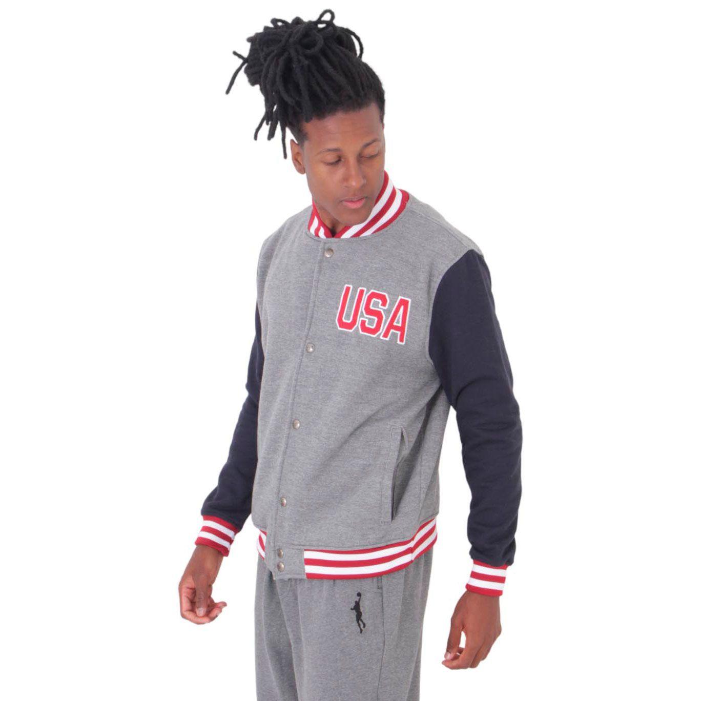 Jaqueta College Moletom Masculina M10 Hoop USA Dark Jaqueta