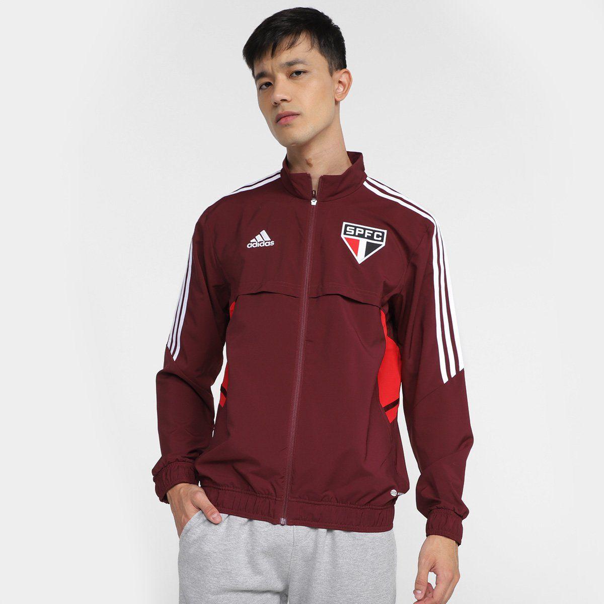 São Paulo Adidas Casaco Adidas Vinho Spfc Jaqueta Adidas Bordo
